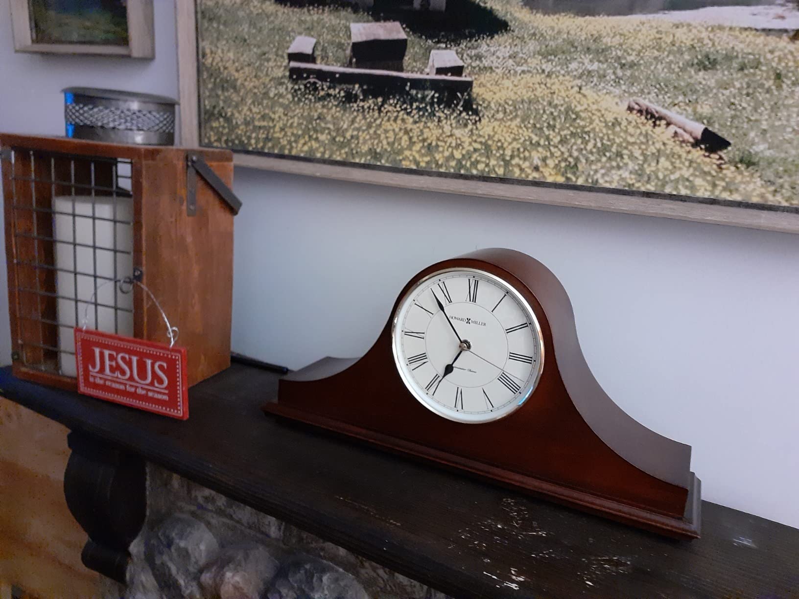 Howard Miller Christopher Mantel Clock – Hardwood Table Clock, Quartz Movement, Westminster Chime, Brass Bezel, Roman Numerals, Battery Powered customer photo 1