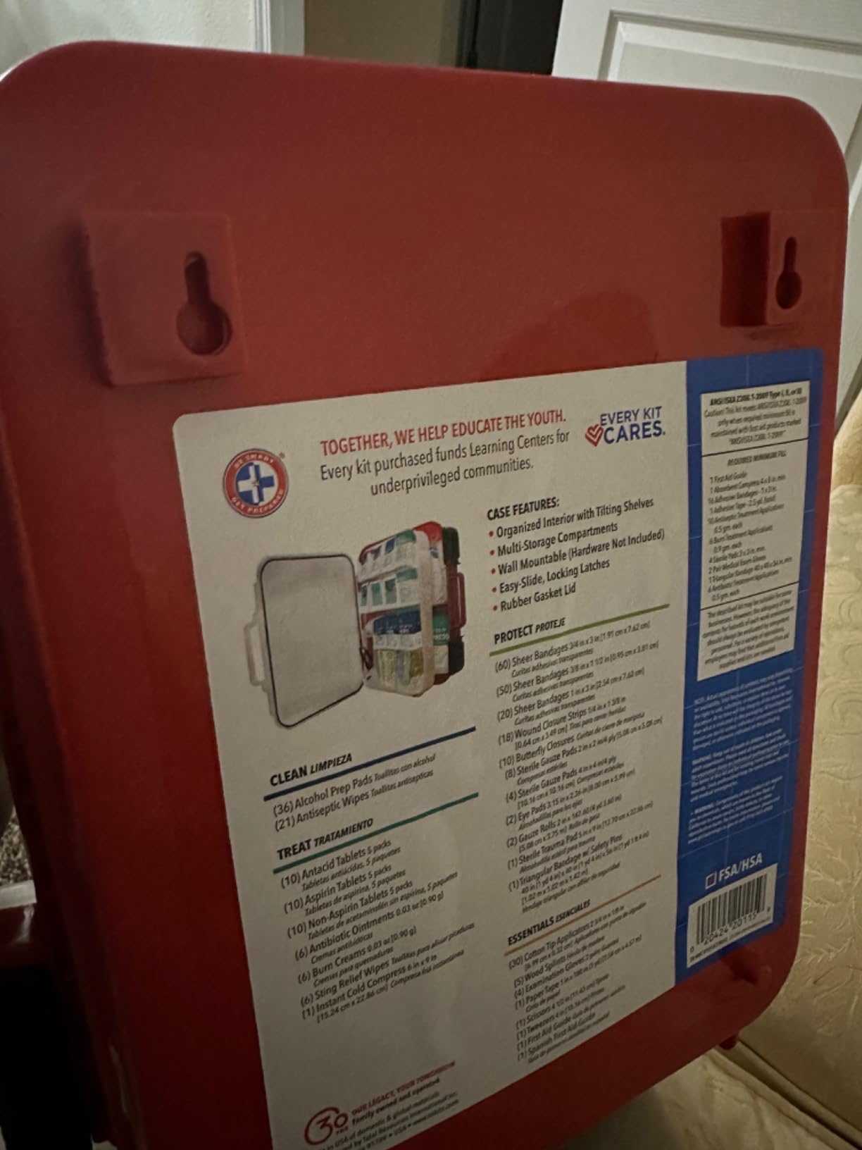 Be Smart Get Prepared First Aid Kit Hard Red Case 326 Pieces Exceeds OSHA and ANSI Guidelines 100 People - Office, Home, Car, School, Emergency, Survival, Camping, Hunting and Sports (20HBC01015REV3) customer photo 2
