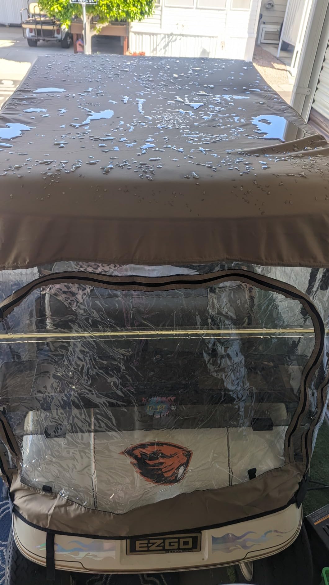 Formosa Covers 2+2 Golf Cart Enclosure Cover Drivable All-Weather Rain & Wind Covers Durable YKK Door Zippers - 4 Passenger Golf Cart Rain Cover Short Roof 58