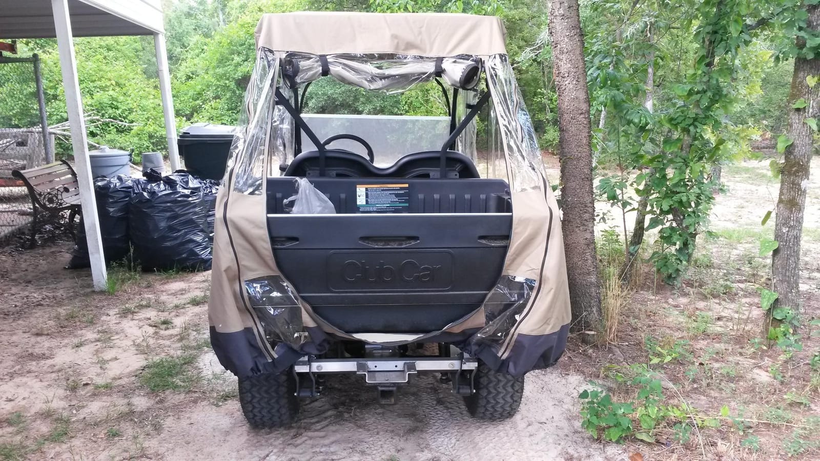 Formosa Covers 2+2 Golf Cart Enclosure Cover Drivable All-Weather Rain & Wind Covers Durable YKK Door Zippers - 4 Passenger Golf Cart Rain Cover Short Roof 58