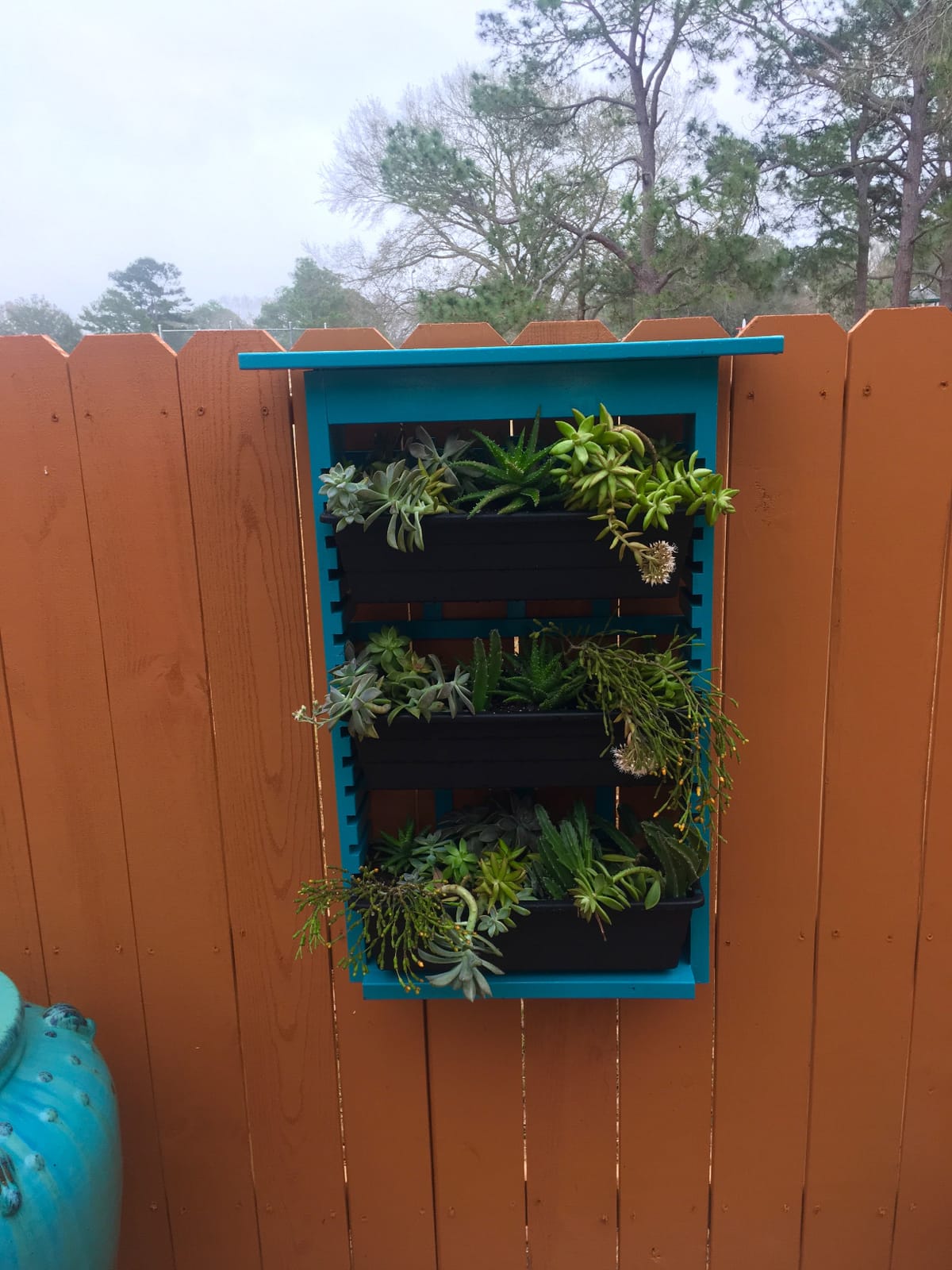 Algreen Wall Planter - 3-Tier with Drain - 11.5 x 32.5 x 8 in - Wood customer photo 2