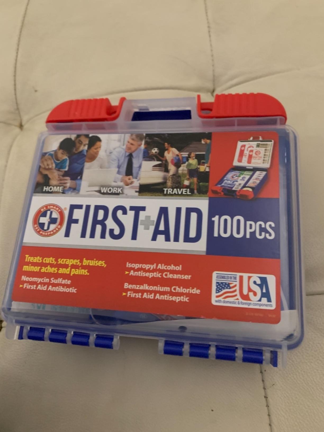 Be Smart Get Prepared 180 Pc First Aid Kit Home, Car, Office, Outdoor, FSA customer photo 2