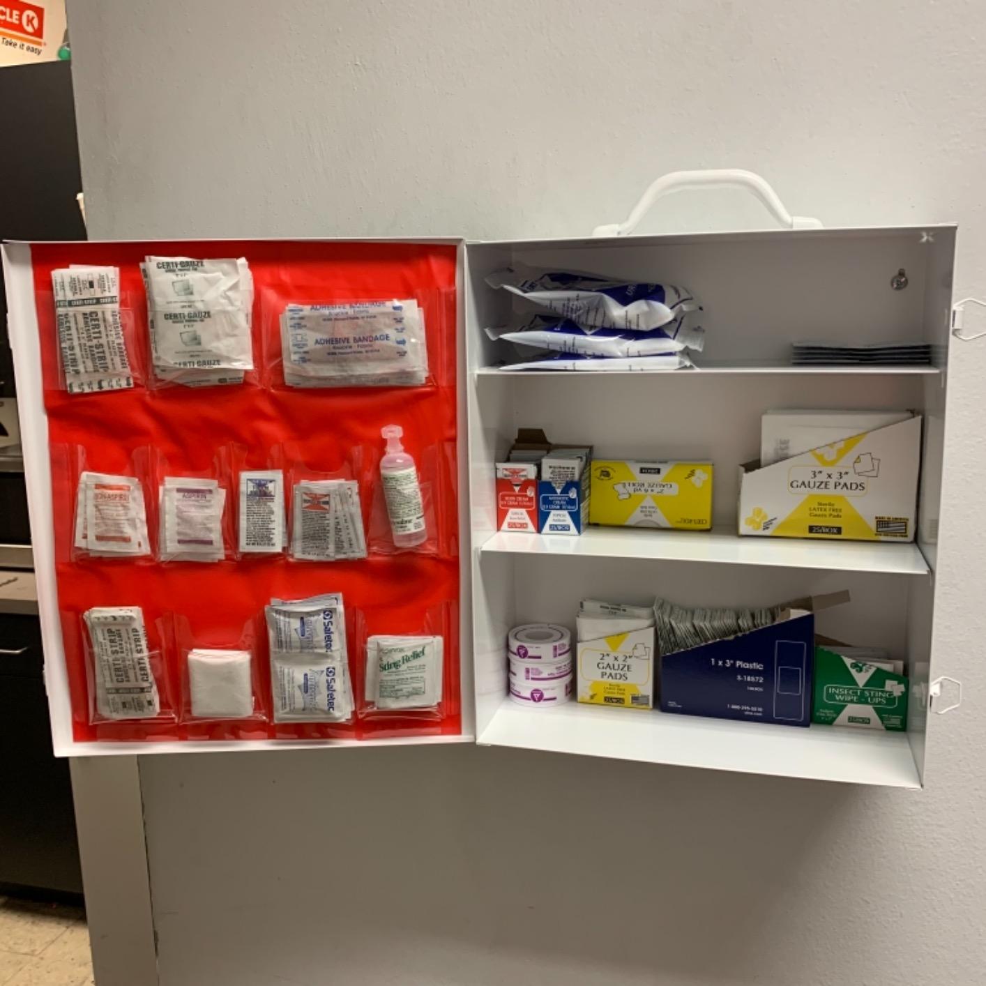 Medique Products First Aid Cabinet with Pockets, Medical Storage with 3 Shelves - 712MTM, White, Full Size customer photo 2