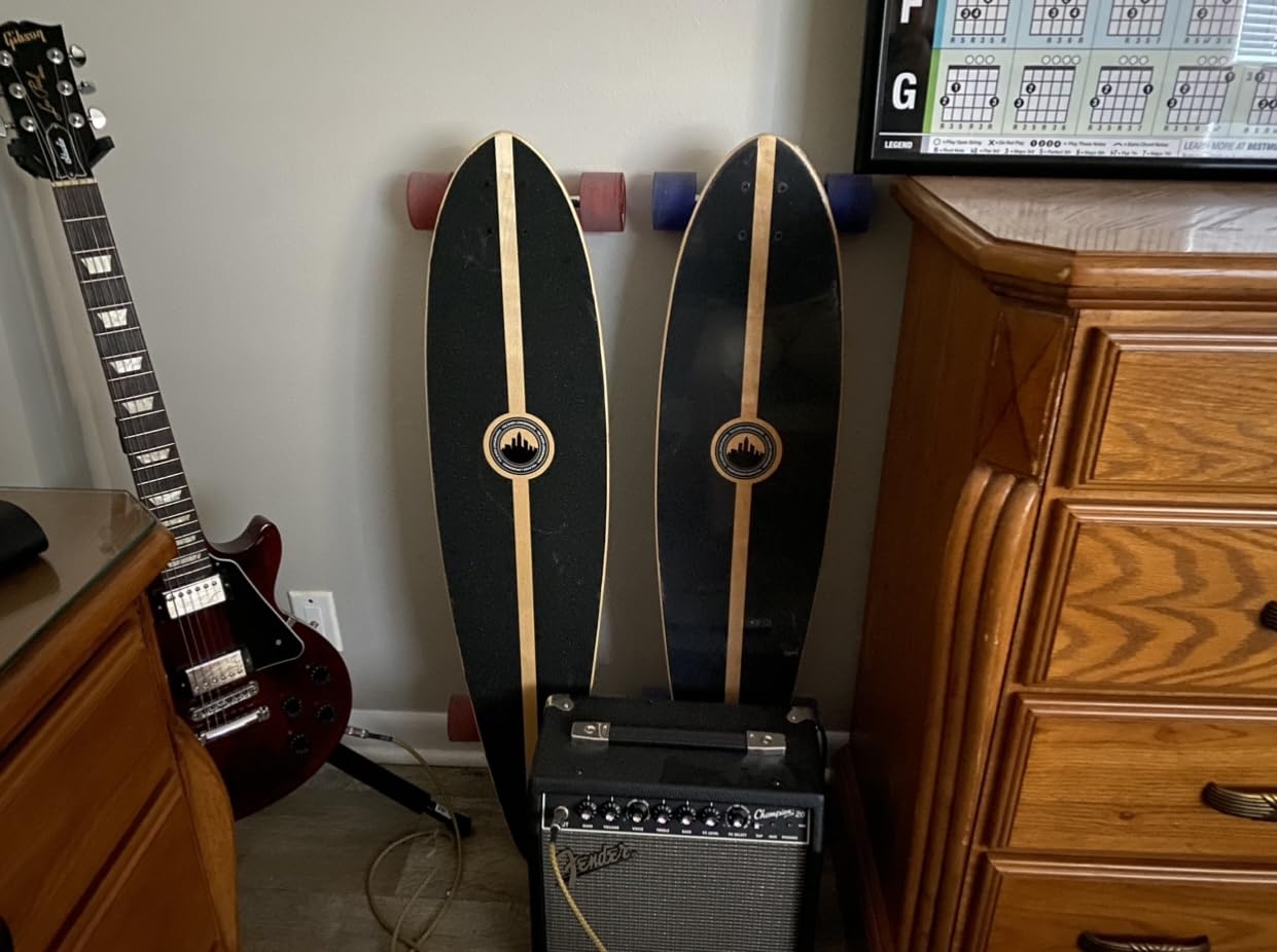 Yocaher Beach Series Complete Pintail Skateboards Longboard Cruiser w/Black Widow Premium 80A Grip Tape Aluminum Truck ABEC7 Bearing 70mm Skateboard Wheels customer photo 1