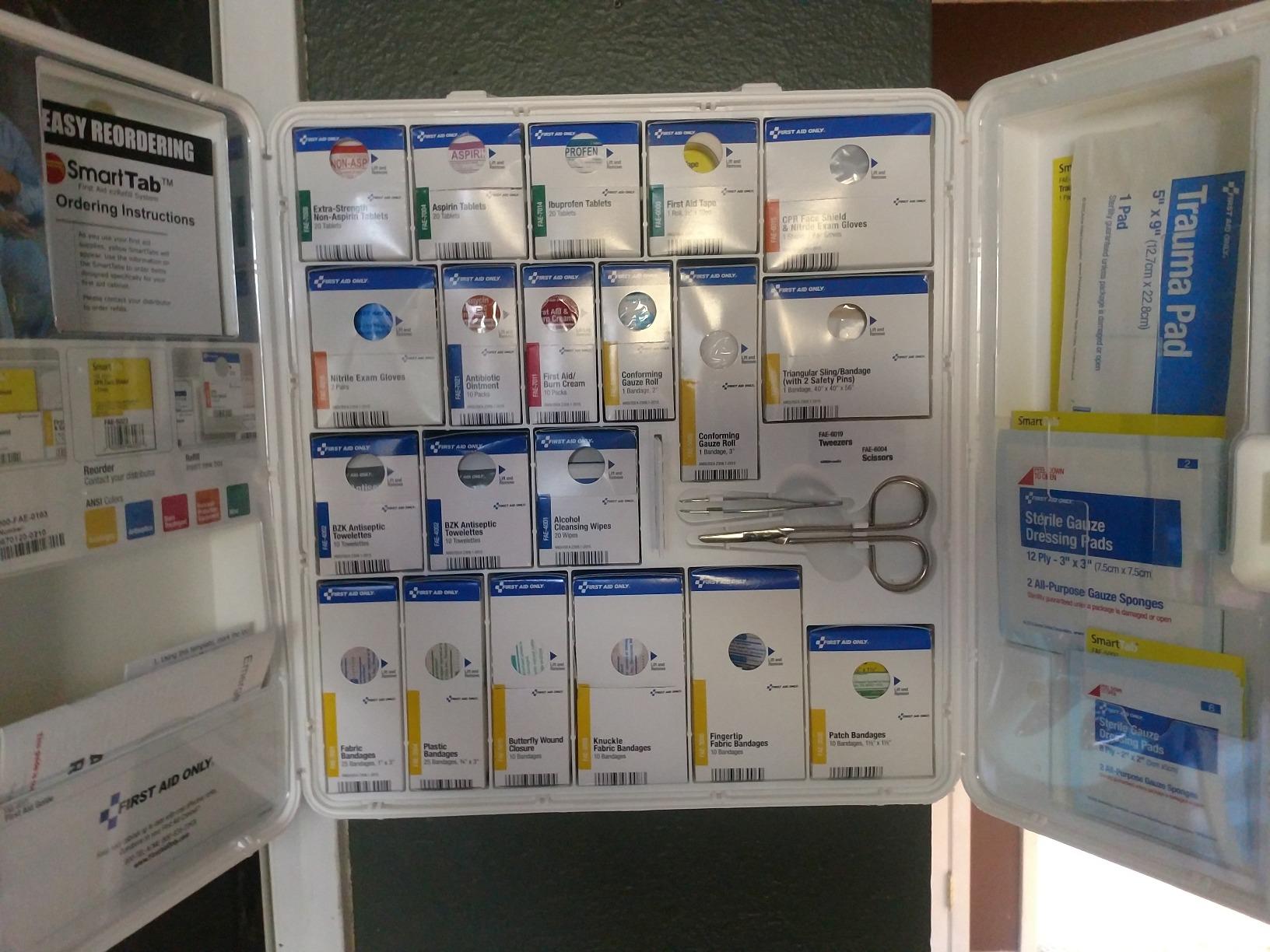 First Aid Only SmartCompliance 50-Person OSHA Compliant First Aid Kit for Business and Office Spaces - Large Plastic Cabinet - Emergency Supplies for Cuts, Bruises, and Scrapes - 245 Pieces customer photo 1