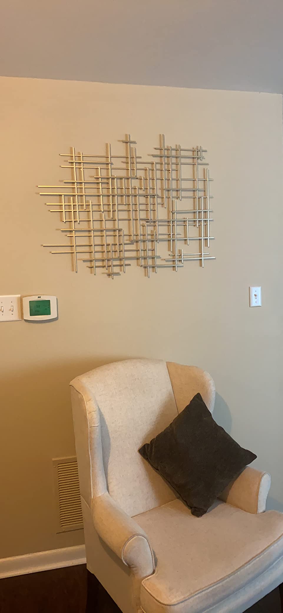 Bellaa 27253 Metal Wall Art Geometric Abstract Modern Contemporary Cross Retro 3D Hanging Wrought Iron Sculpture Boho Farmhouse Home Decor Living Room Outdoor Figuring Large 37 Inch customer photo 1