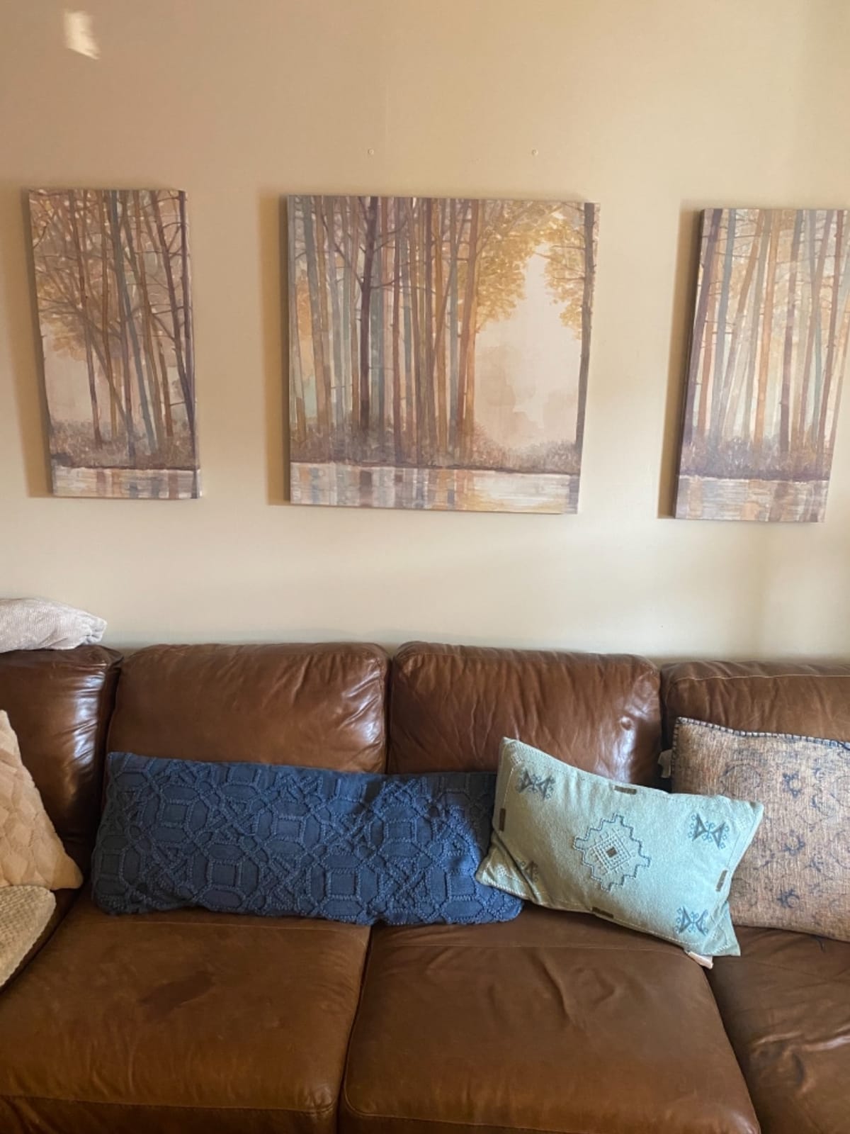 Madison Park Wall Art Living Room Décor - Triptych Scenery Watercolor Canvas, Home Accent Modern Dining Decoration, Ready to Hang Painting for Bedroom, Multi-Sizes, Natural Forest Reflection 3 Piece customer photo 1