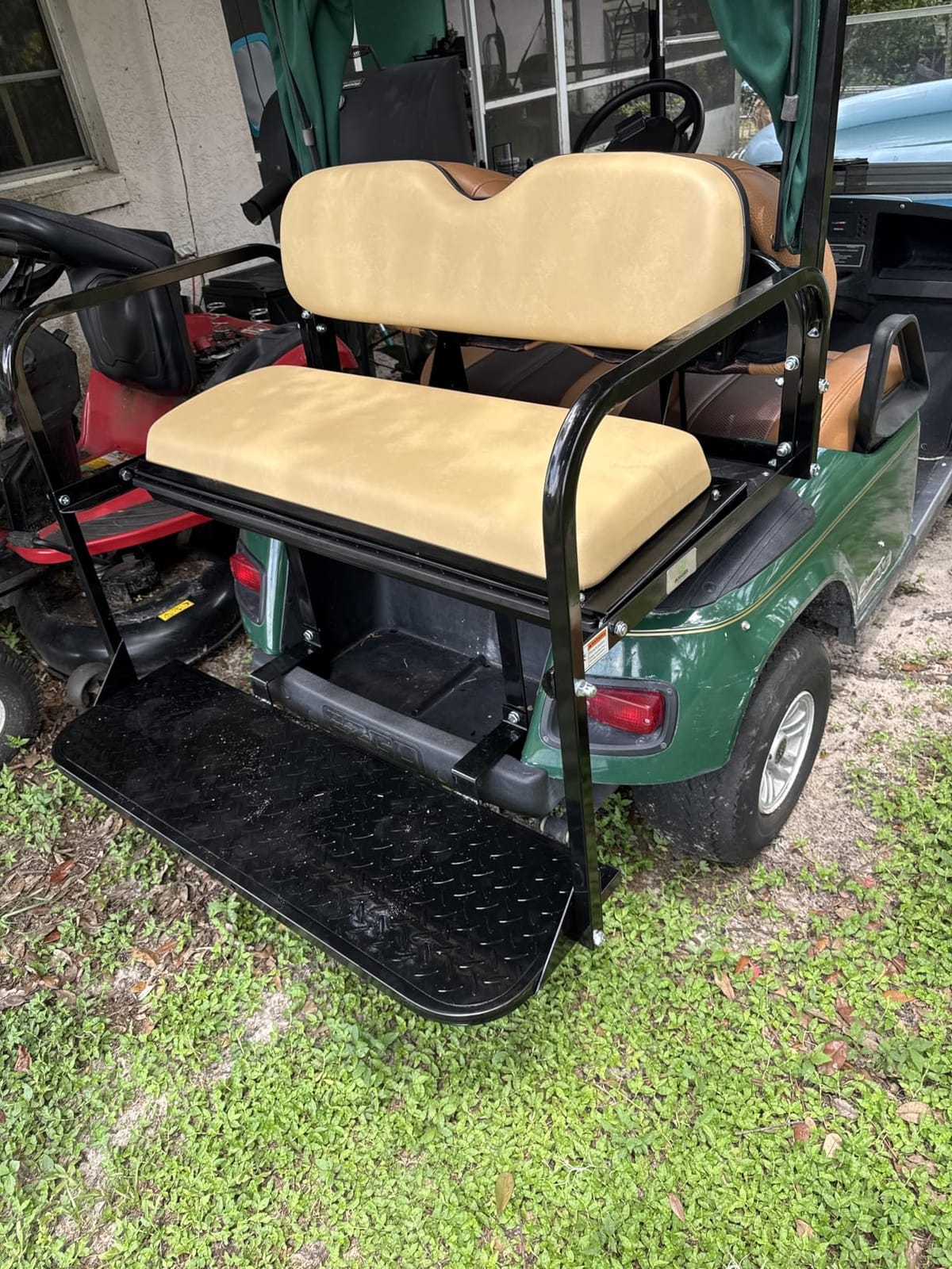 Performance Plus Carts EZGO TXT Golf Cart Flip Folding Rear Seat Kit (Tan) customer photo 1