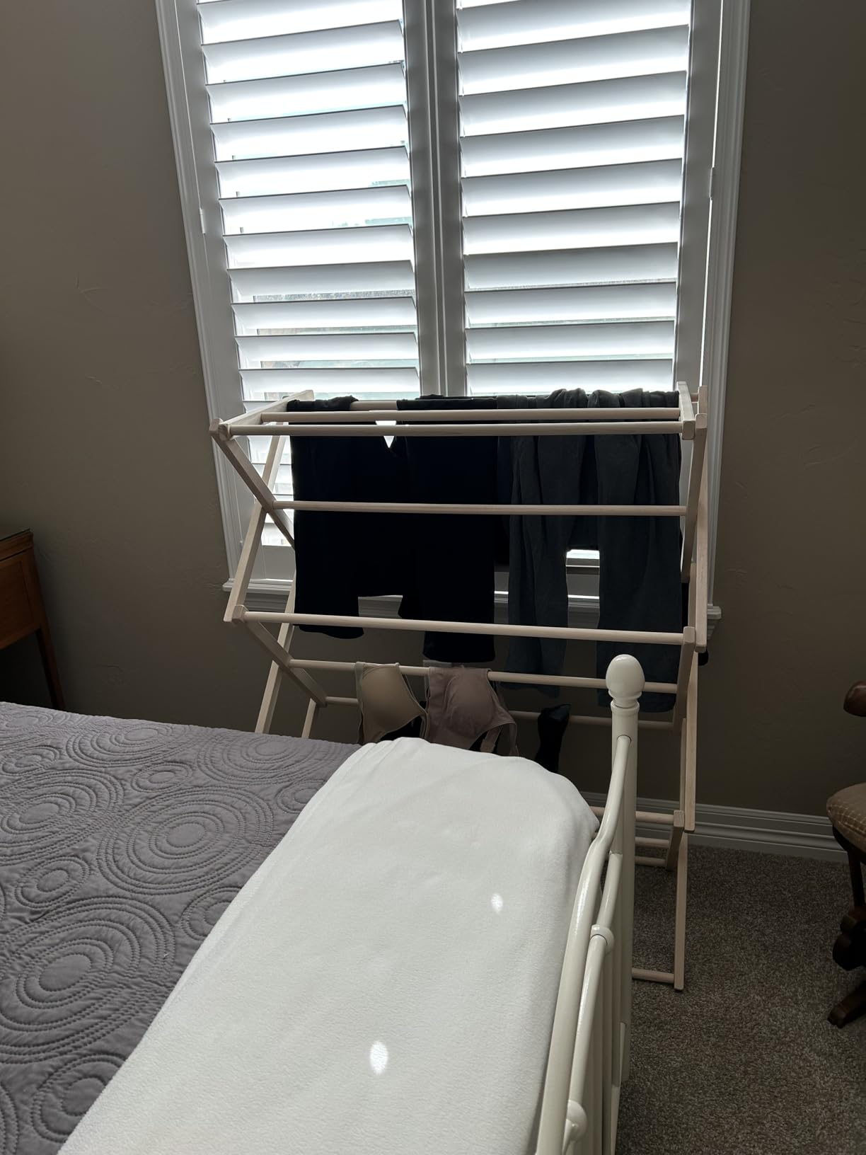 Pennsylvania Woodworks Clothes Drying Rack: Solid Maple Hard Wood Laundry Rack for Sweaters, Blouses, Lingerie & More, Durable Folding Drying Rack, Made in USA, No Assembly Needed, Large customer photo 1