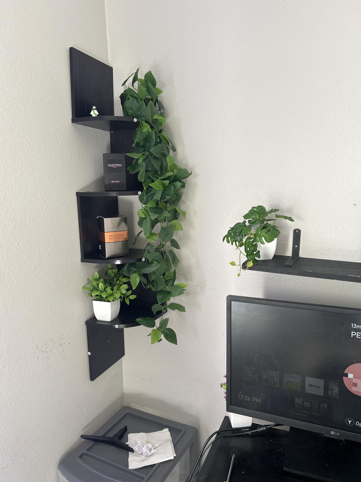 Furinno Rossi 5-Tier Corner Floating Book Shelves for Wall, Espresso customer photo 2