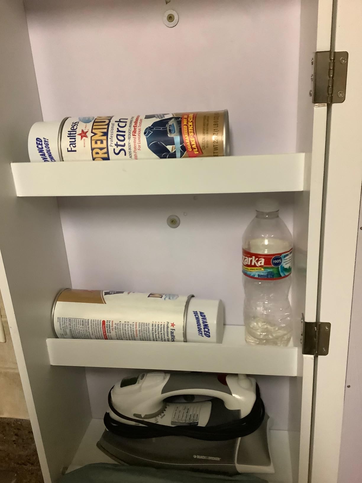 Ironing Board Cabinet with Storage for Laundry Room,White customer photo 1