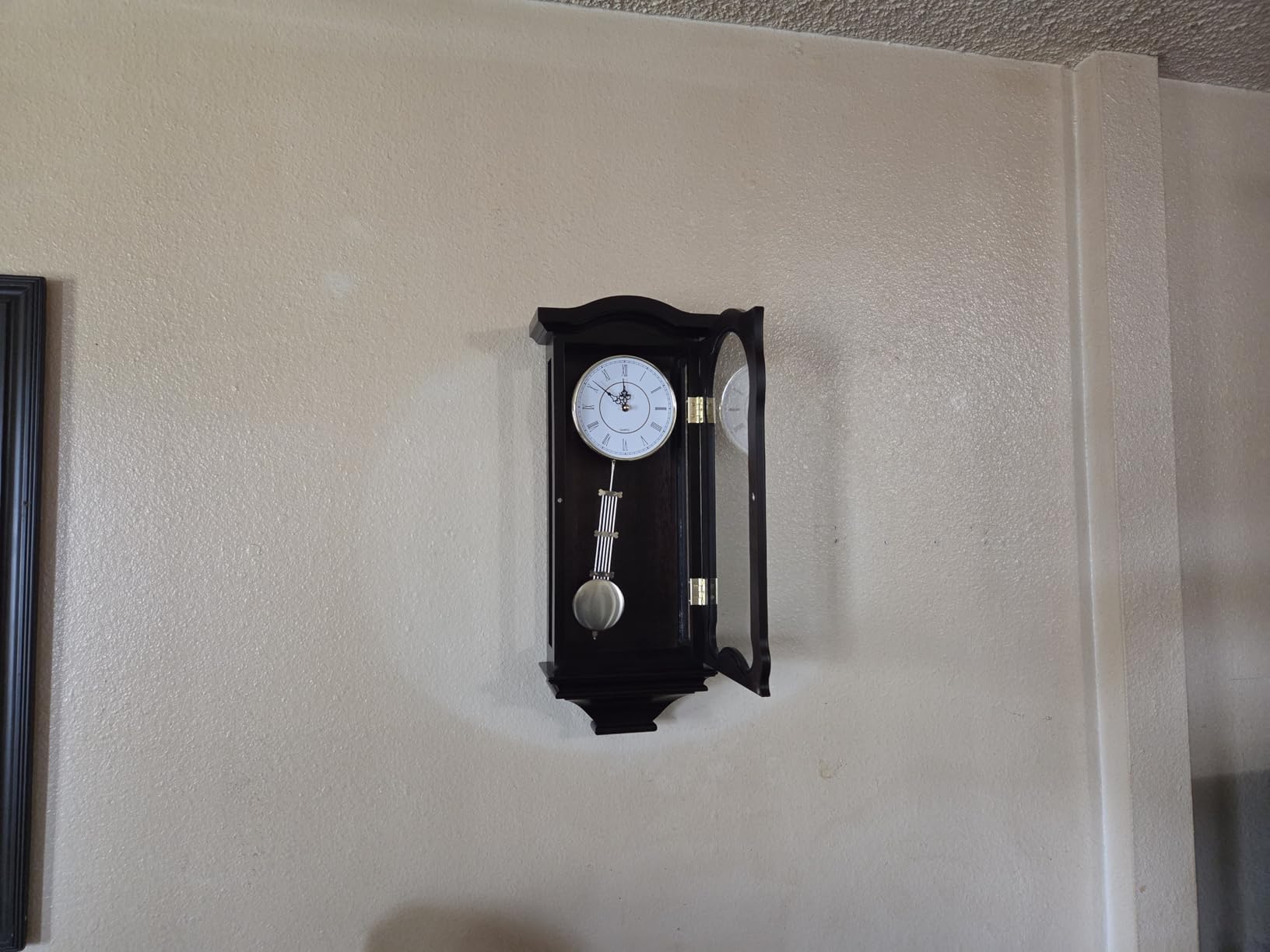 Pendulum Wall Clock, Hanging Wooden Grandfather Wall Clock, Quiet customer photo 2