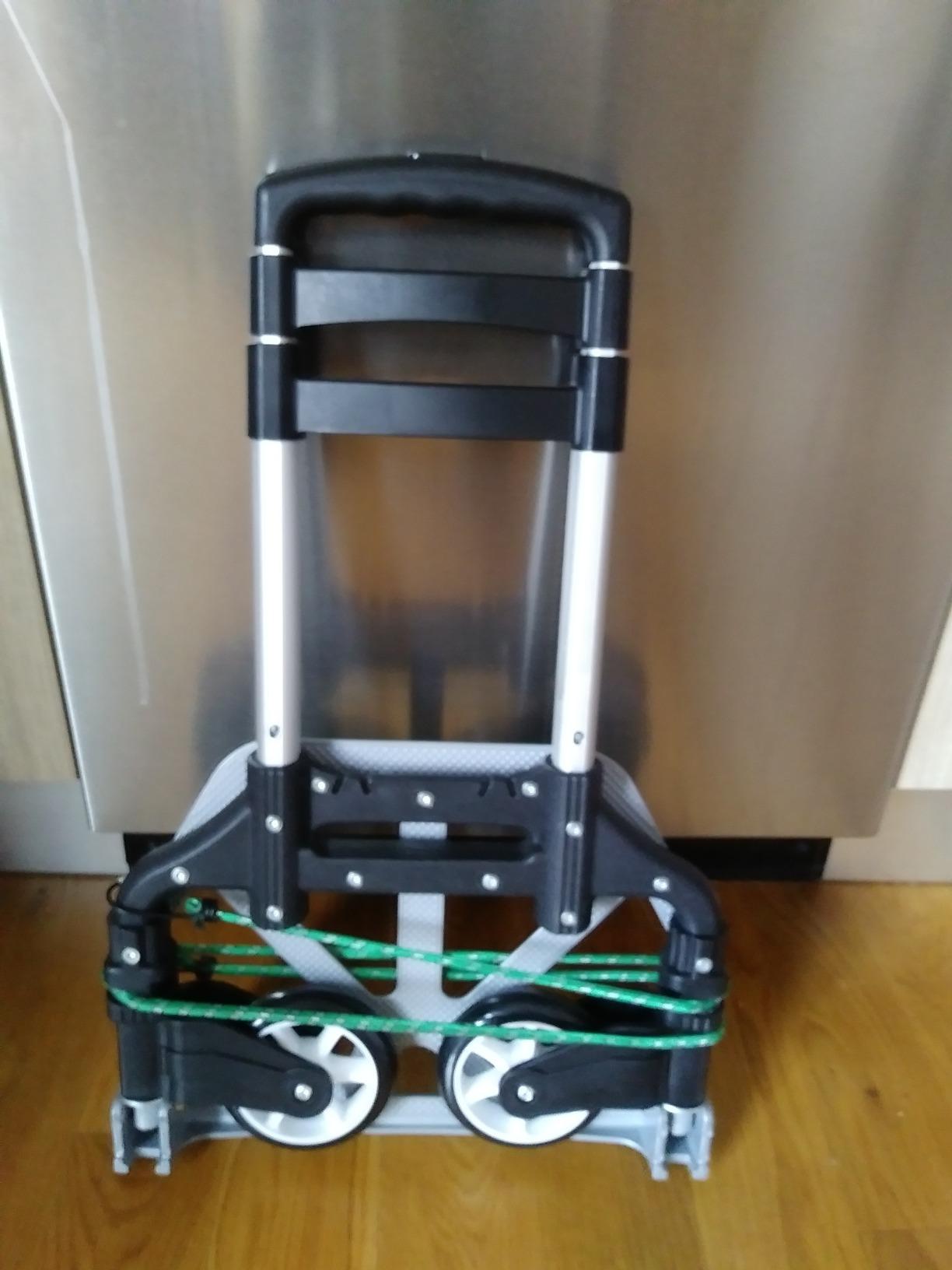 FCH Folding Hand Truck Aluminum Portable Folding Hand Cart 165lbs Capacity Hand Cart and Dolly Ideal for Home, Auto, Office,Travel Use,Black customer photo 2