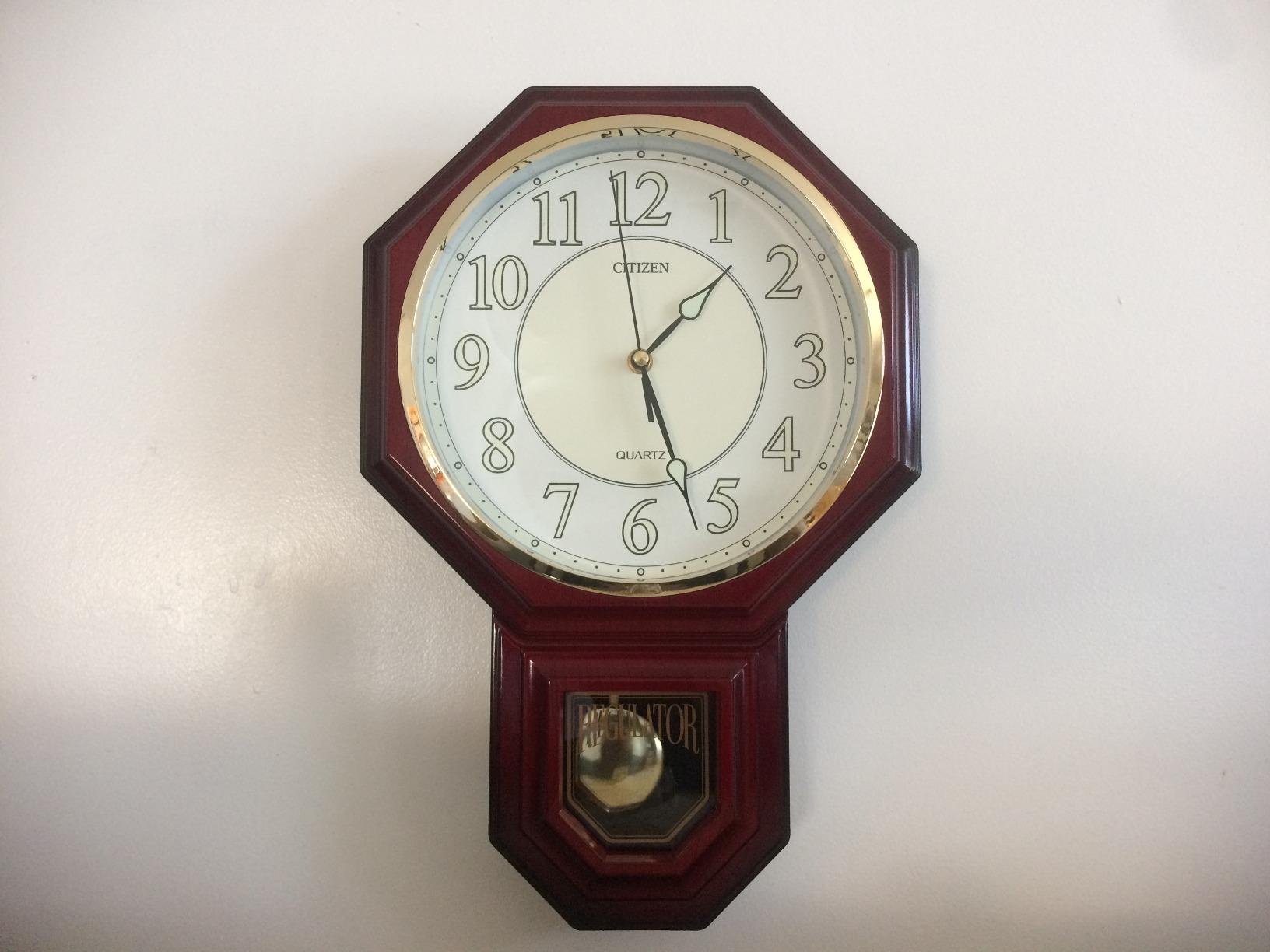 JUSTIME Pendulum Wall Clock with Westminster Chime, 17.5