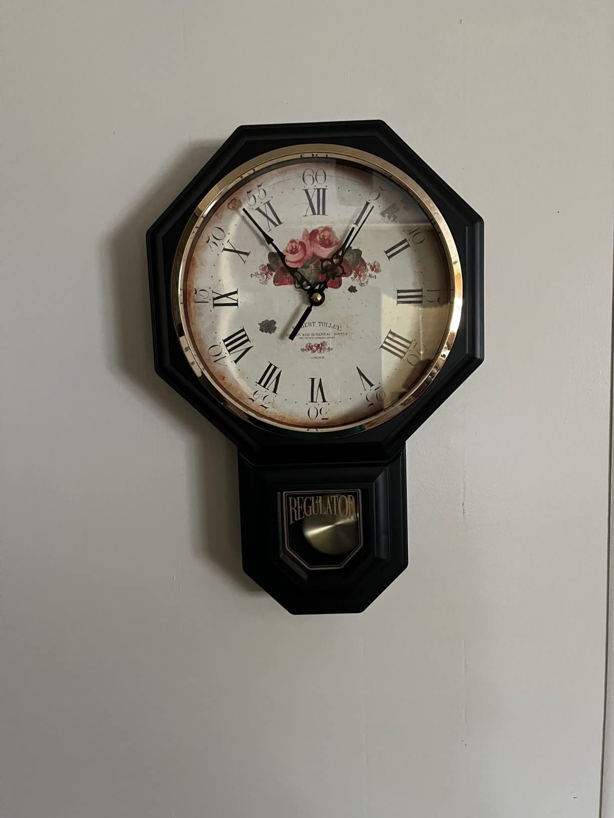 JUSTIME Pendulum Wall Clock with Westminster Chime, 17.5