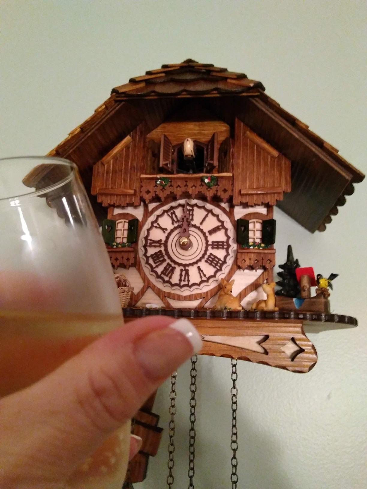 Cuckoo Palace German Cuckoo Clock – Black Forest Hillside Chalet with Animal Figures – Quartz Movement with Music – Night Silence Sensor – 10.6 Inch Wall Clock customer photo 1