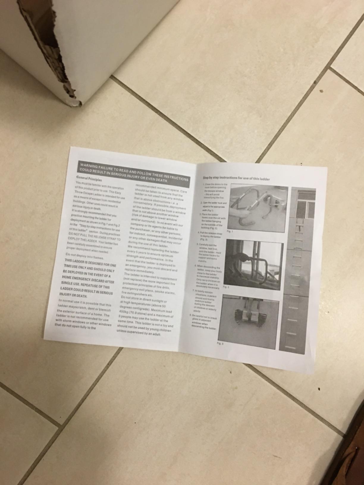 Portable Fire Ladder 2 Story Emergency Escape Ladder 15 Ft with Wide Steps V Center Support customer photo 2