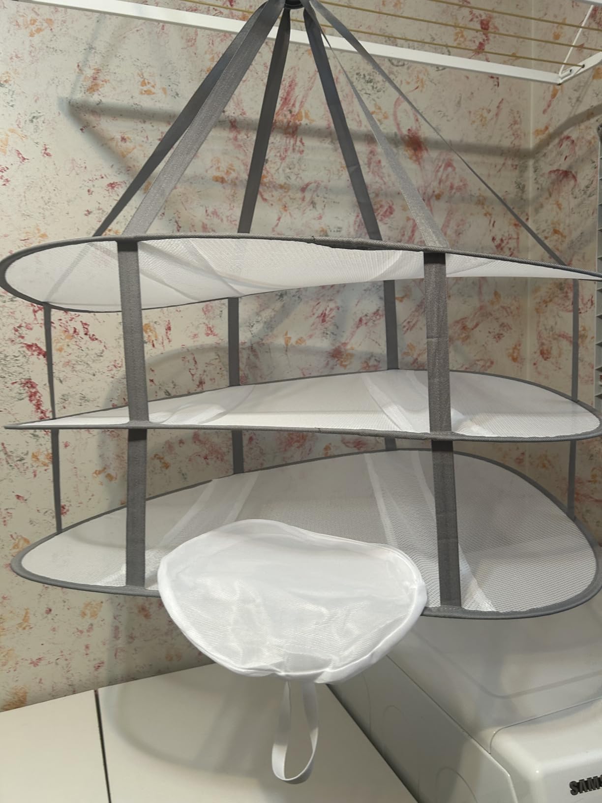 Looca 3-Tier Folded Mesh Clothes Hanging Dryer Sweater Drying Rack 30.3