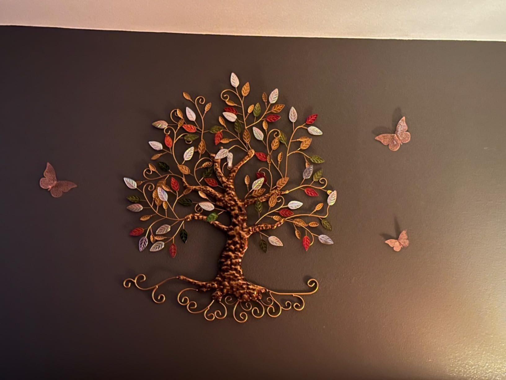 Metal Tree Wall Sculpture, Gold Tree Home DecorTree of Life customer photo 2