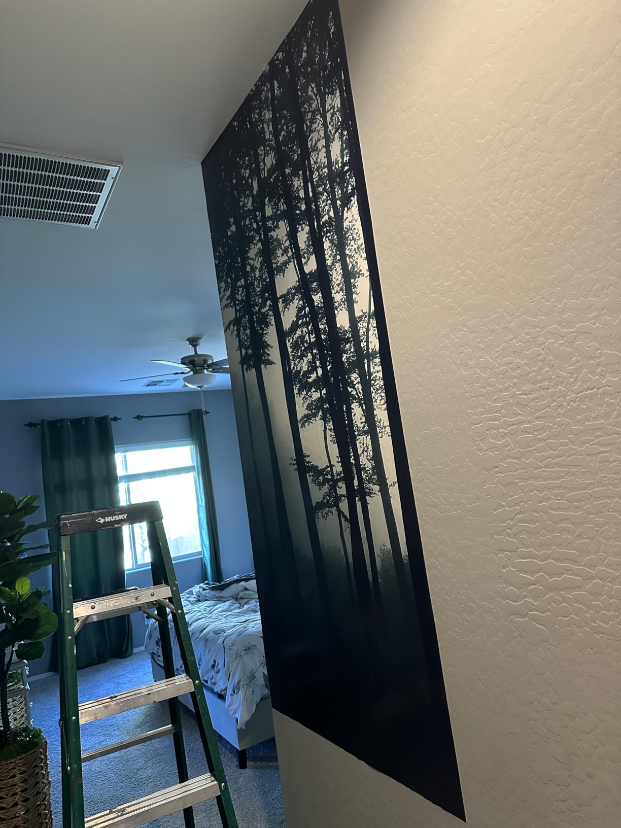 artgeist Peel and Stick Wall Mural, Decor for Living Room Forest 116x83 in customer photo 2