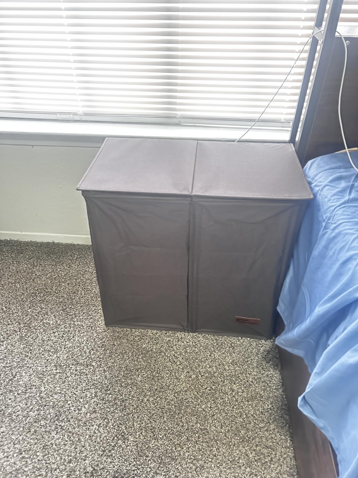 Simple Houseware Double Laundry Hamper with Lid & Removable Bags, Dark Gray customer photo 1