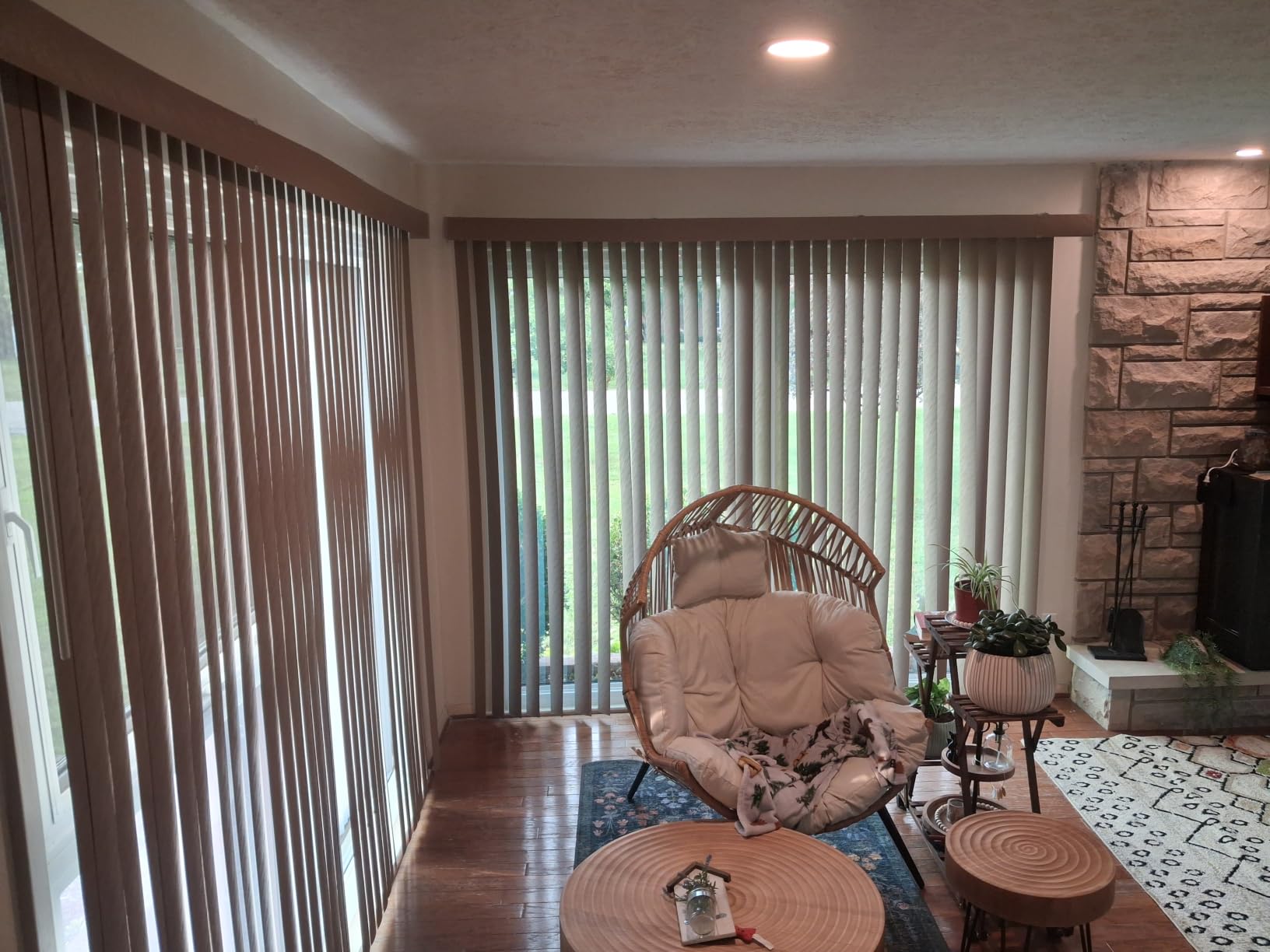 BrylaneHome Embossed Vertical Privacy Slat Blinds customer photo 1