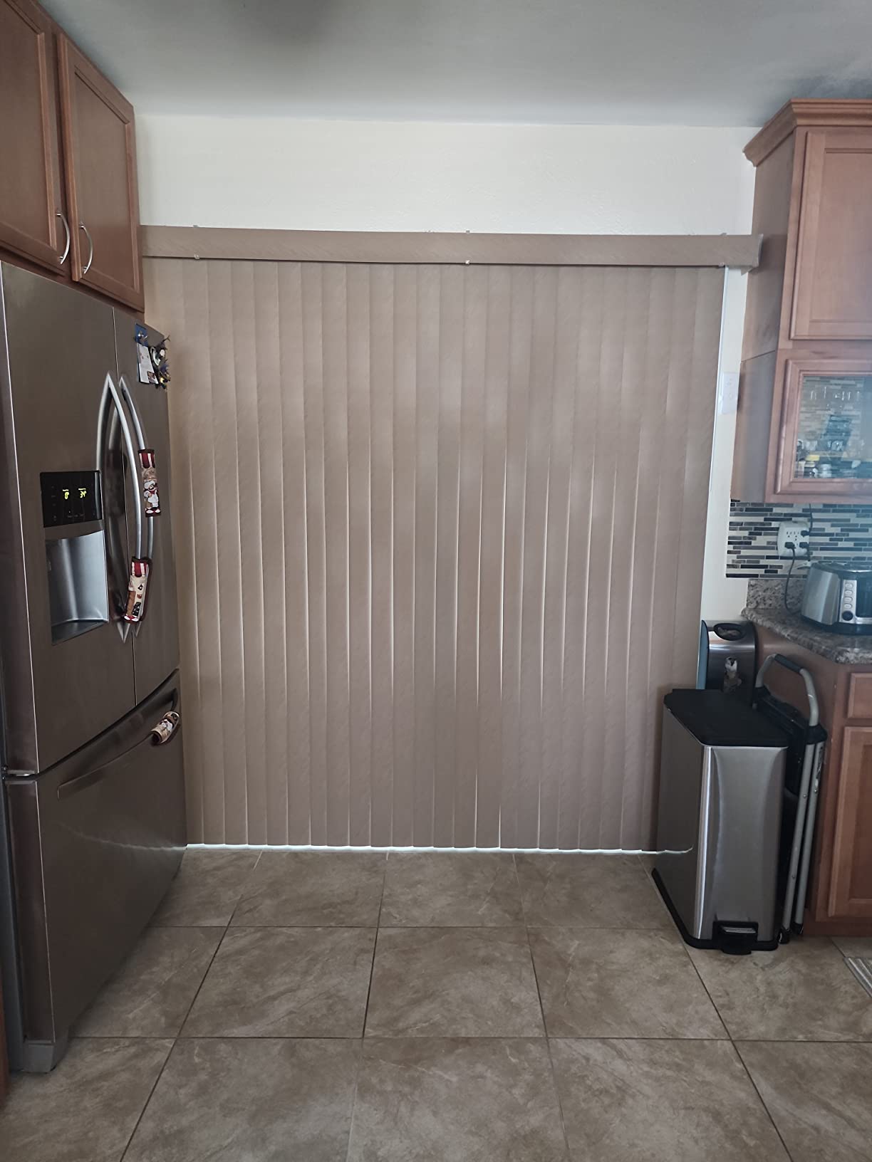 BrylaneHome Embossed Vertical Privacy Slat Blinds customer photo 2