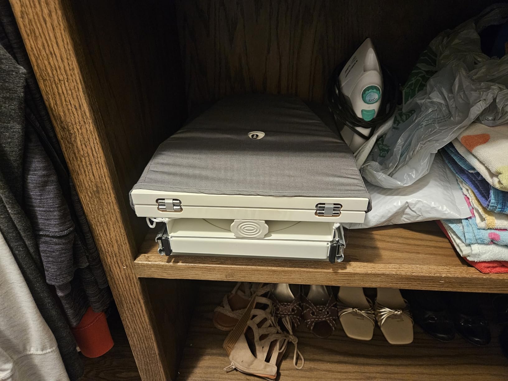 SAROSORA Retractable Ironing Board Closet Pull-Out Stow Away in The Cabinet Easy to Install (Navy Blue) customer photo 1