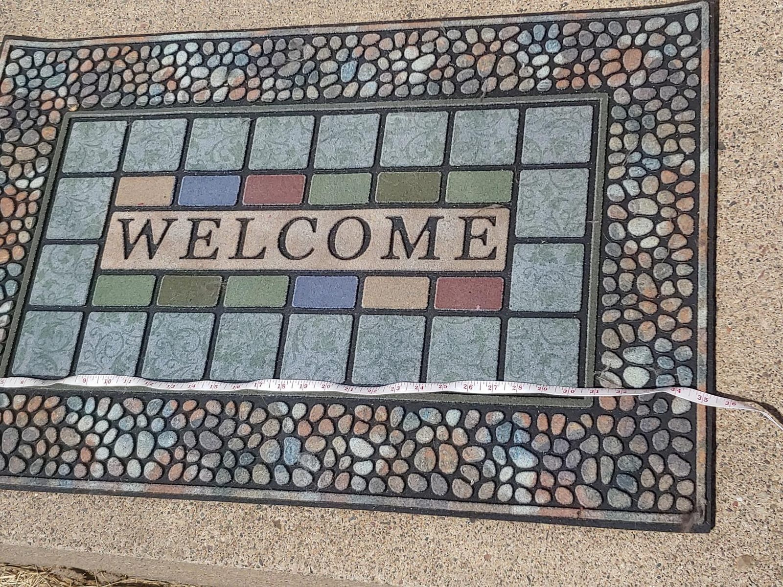 CHICHIC Rectangle Entrance Door Mat Large 24 x 36 Inch High Traffic Area Entry Way Doormat Front Door Rugs Outdoors Heavy Duty Welcome Mat, Non Slip Rubber Back Low Profile for Garage customer photo 1