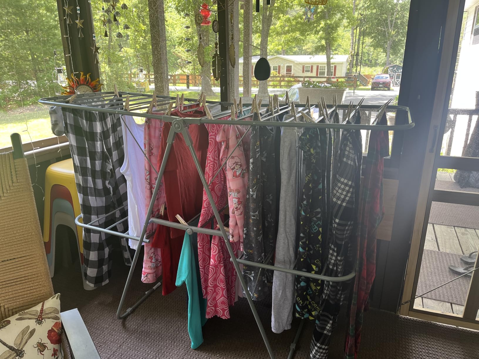 SONGMICS Clothes Drying Rack, Foldable 2-Level Stee Laundry Drying Rack customer photo 2