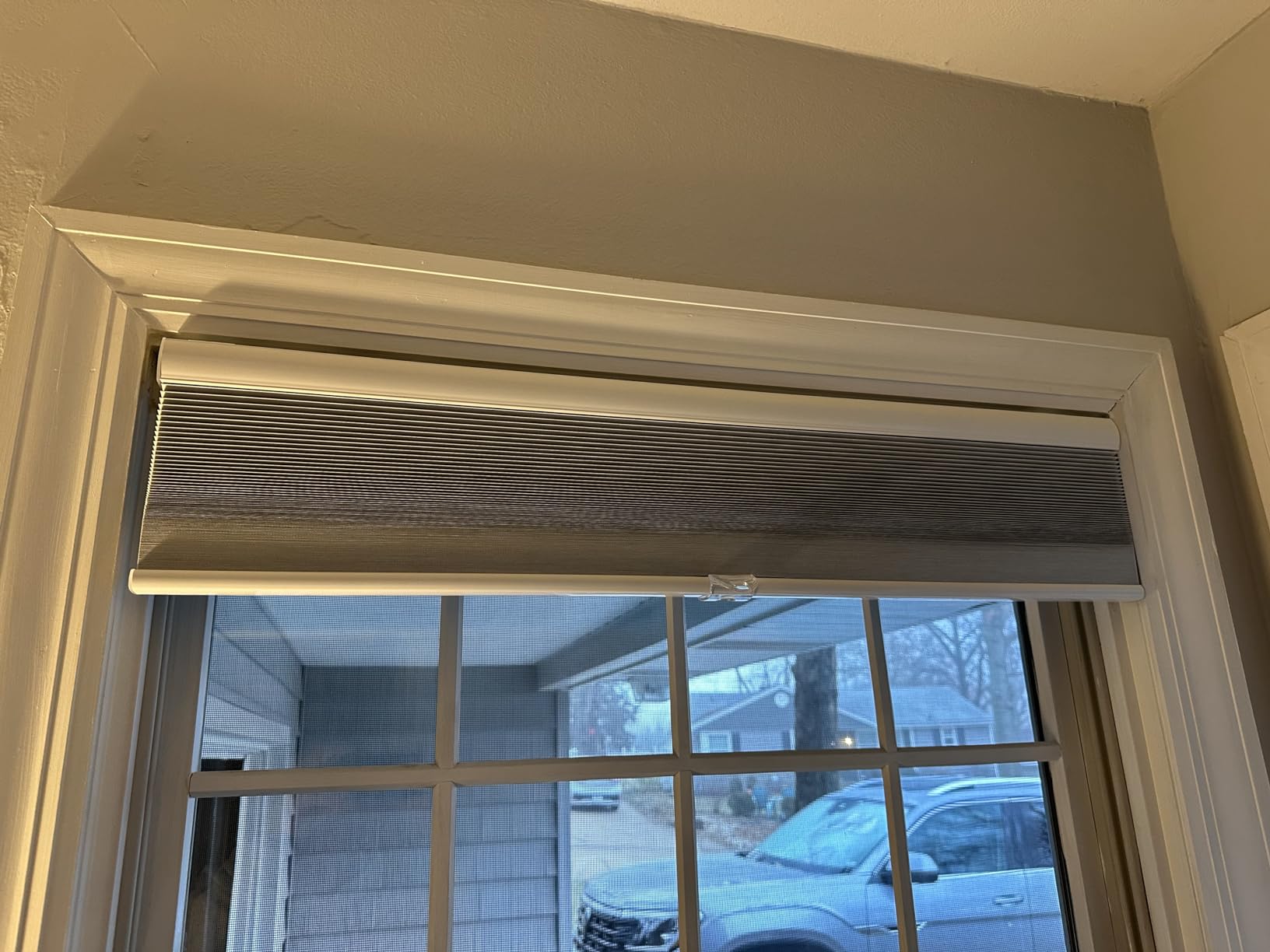 Cellular Shades Cordless Blackout Honeycomb Blinds Fabric Window Shades White(Blackout), 34