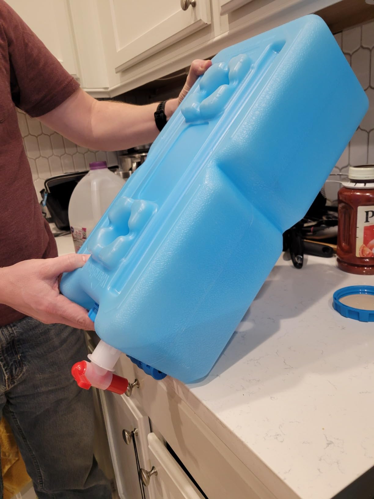 WaterBrick International WaterBrick Water Storage Containers for Emergency Water Storage | 4-Pack of Stackable 3.5 Gallon Water Container Bricks | Food-Grade HDPE Plastic | BPA-Free | STD Blue customer photo 1