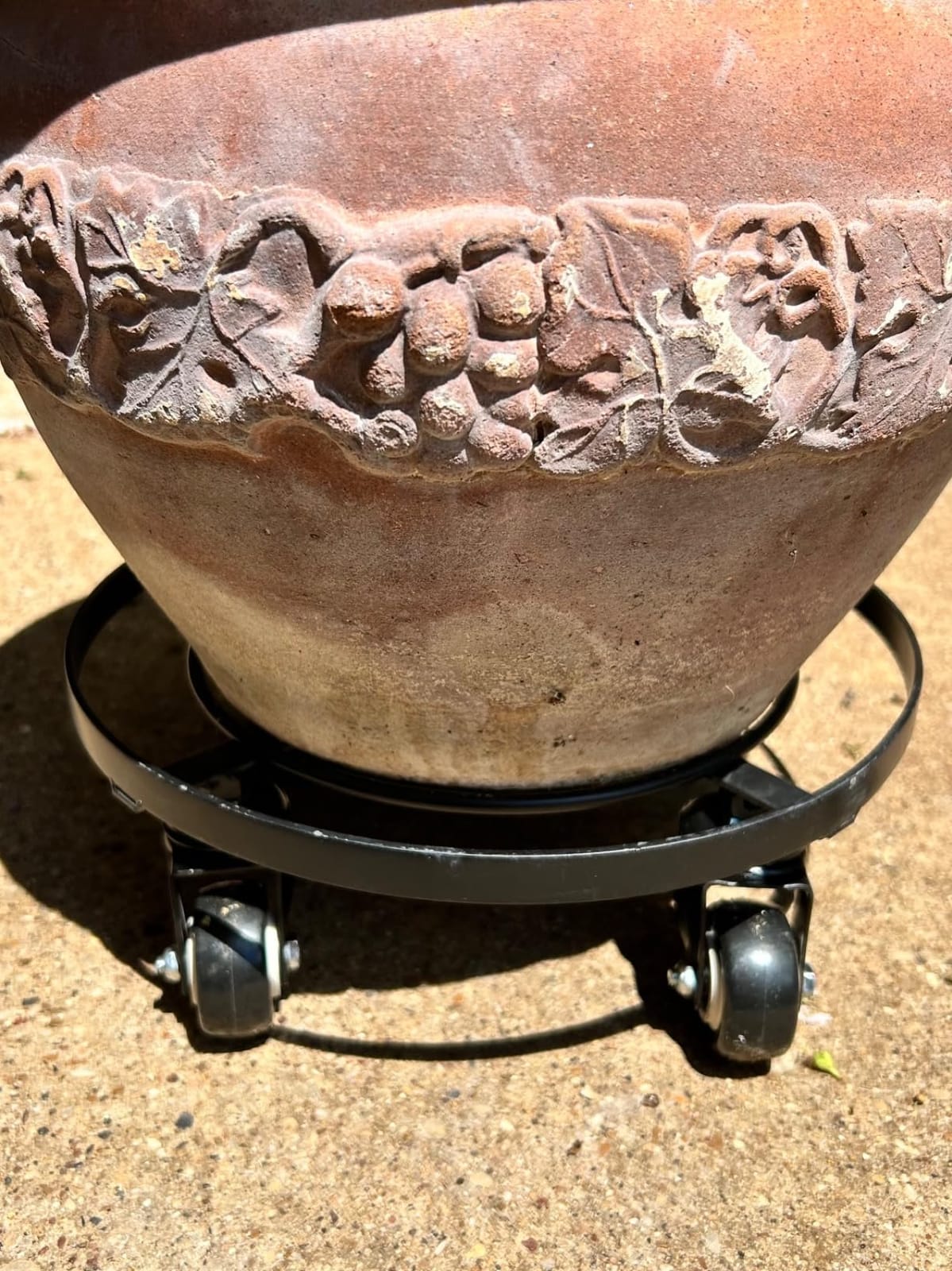 AMAGABELI GARDEN & HOME Plant Caddy with Wheels Heavy Duty 13“ 2 Pack Rolling Plant Stand Plant Dolly Iron Wheeled Lockable Casters Round Pot Mover Rollers Indoor Outdoor Planter Trolley Metal customer photo 2