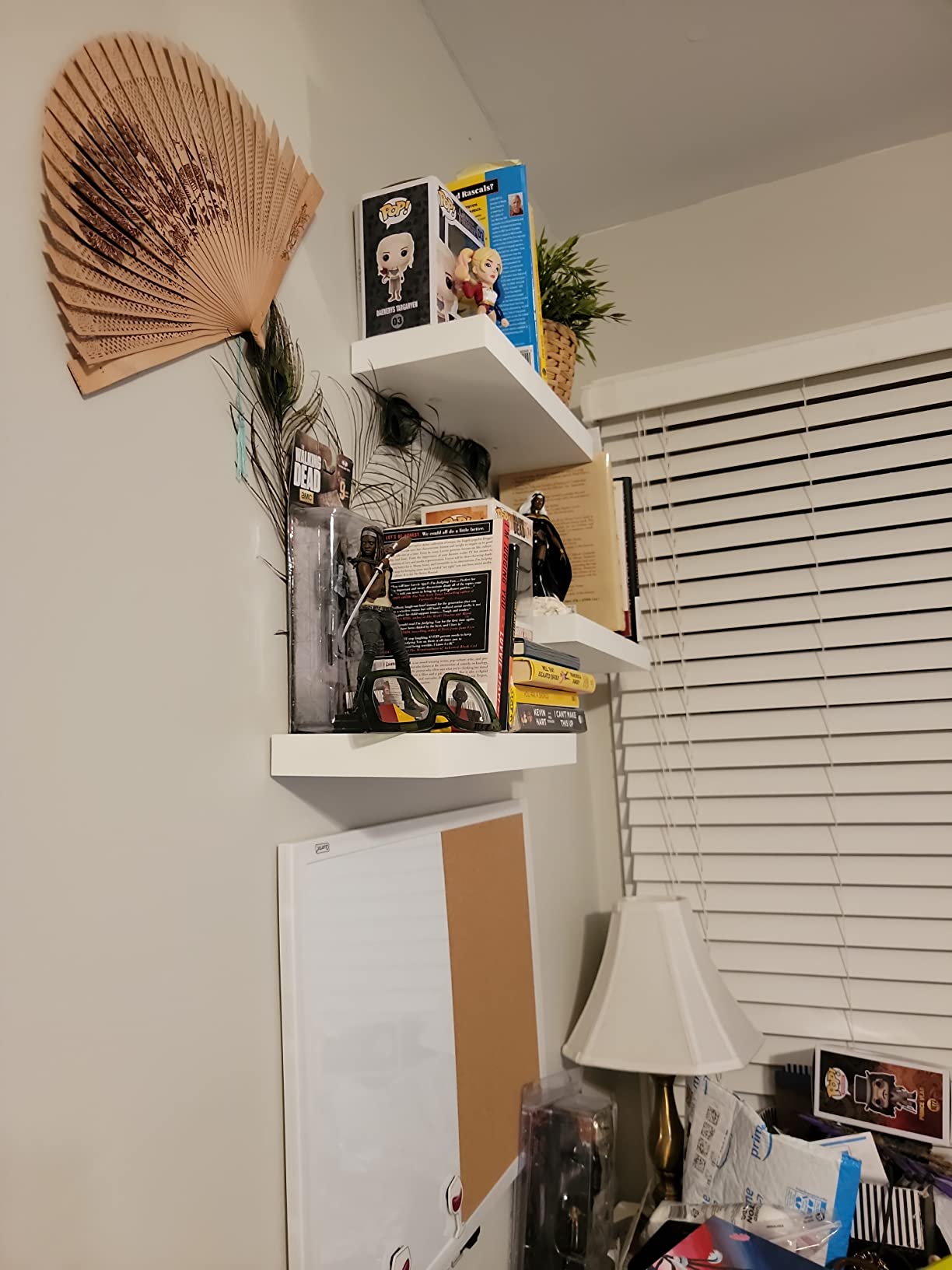 AHDECOR Floating Shelves, Wall Mounted Set of 3 Rustic Wooden Ledge Shelves Decorative for Bedroom, Office, Kitchen, Living Room - Sleek Design, Sturdy and Easy to Install customer photo 2