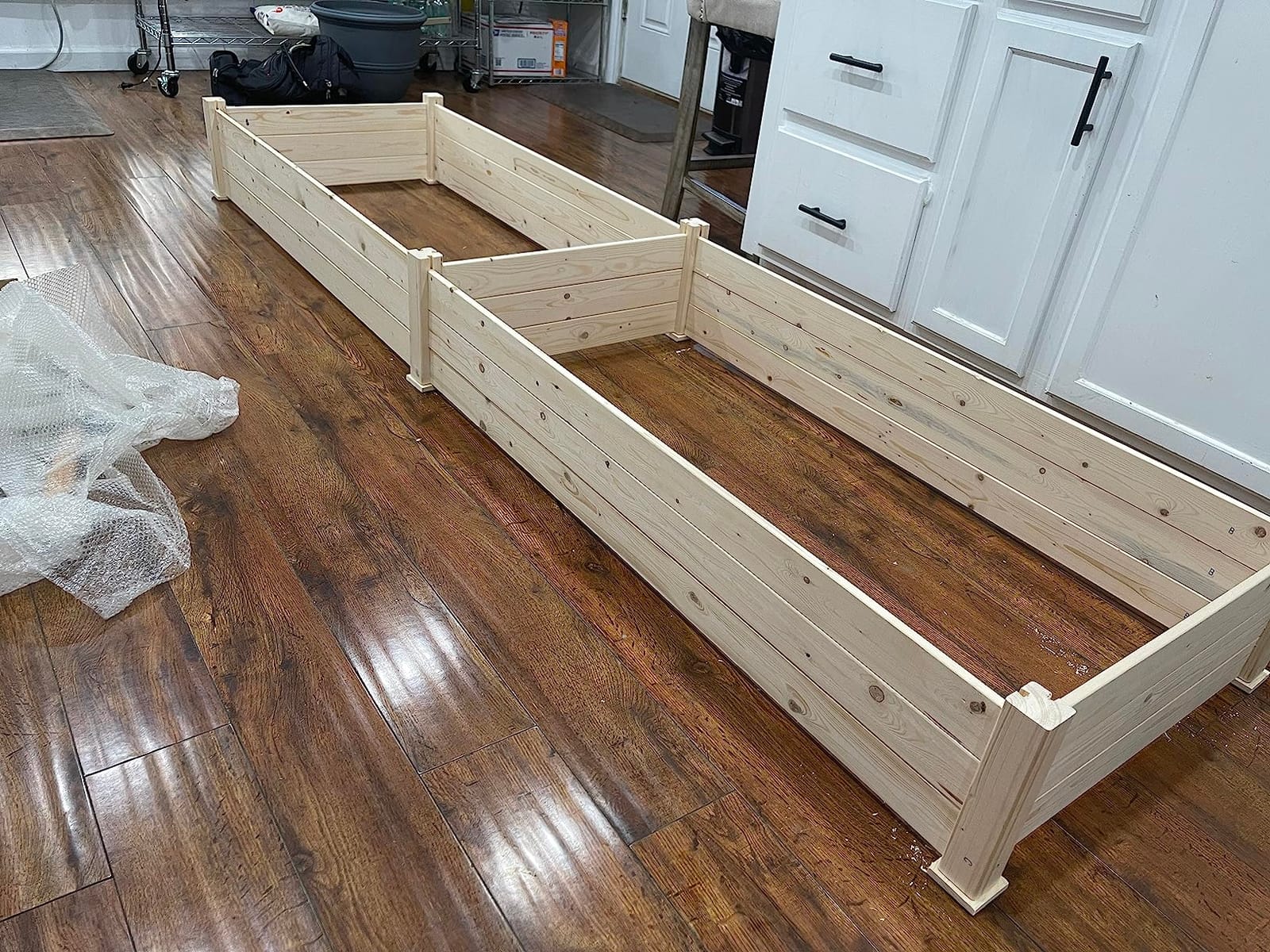 8 Feet Outdoor Wooden Raised Garden Bed, Elevated Planting Planter Box Kit for Vegetables Fruits Grow Yard Gardening, Natural customer photo 1