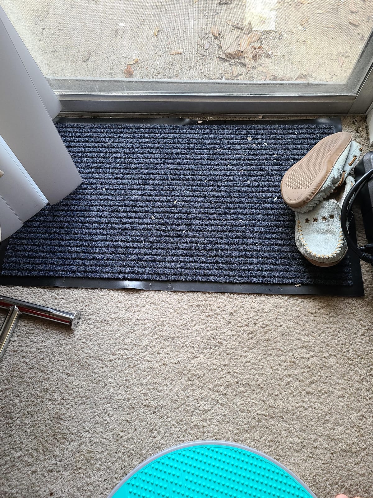 Front Door Mat, Indoor Outdoor Welcome Entryway Doormat, 30x17 Steel Gray customer photo 2