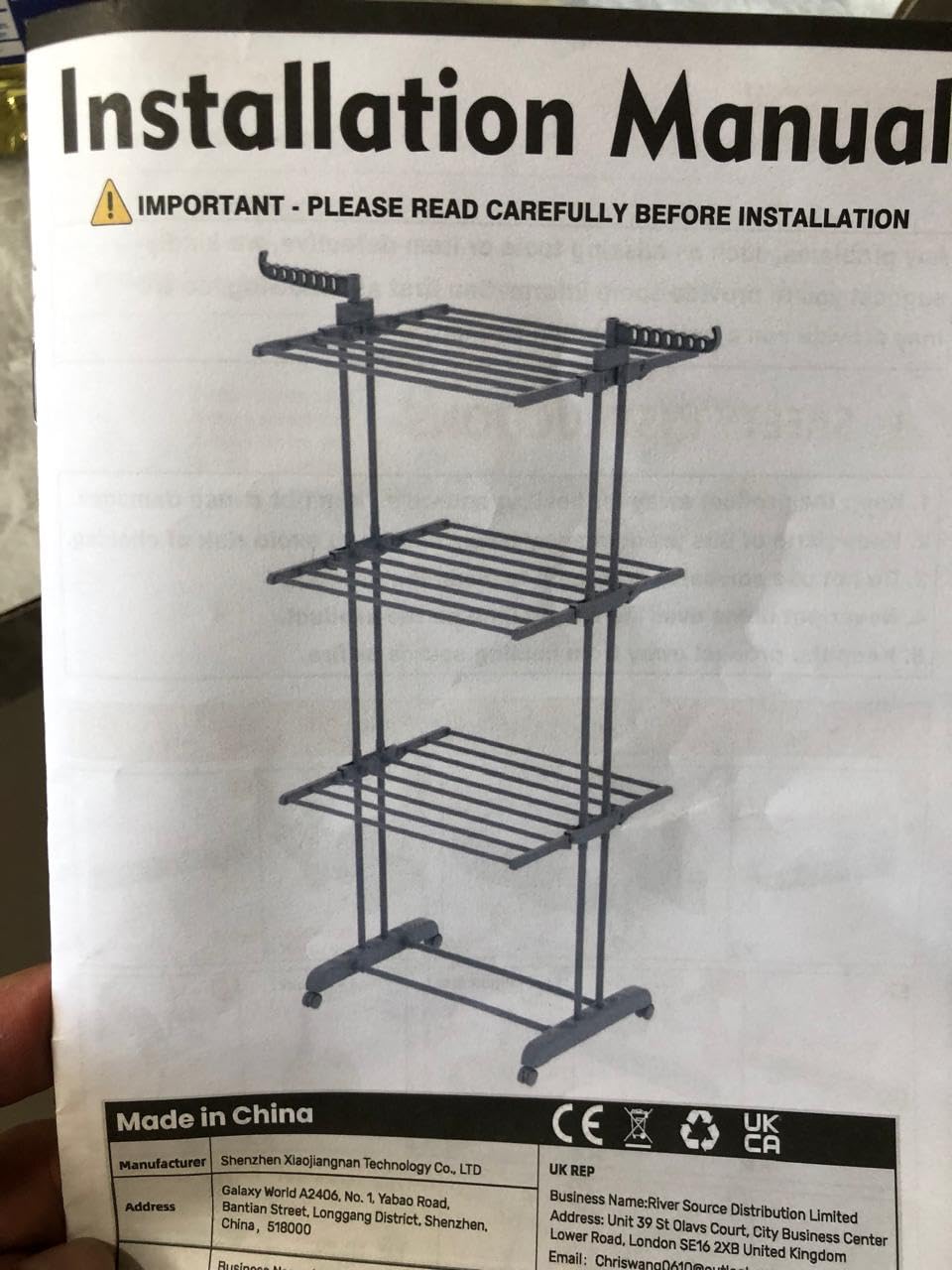 Bigzzia Clothes Drying Rack Folding with Wheels Laundry Rack 4 Tier customer photo 1