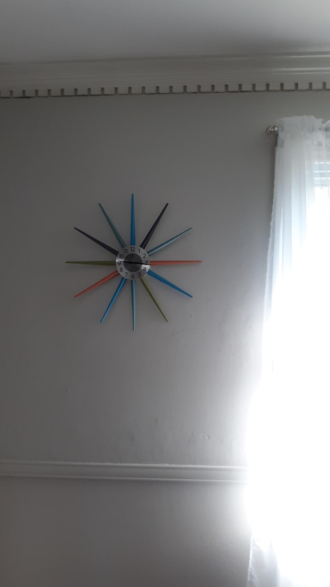 Orion Starburst Wall Clock Mid Century Modern 30 inch Large Mid Century customer photo 1