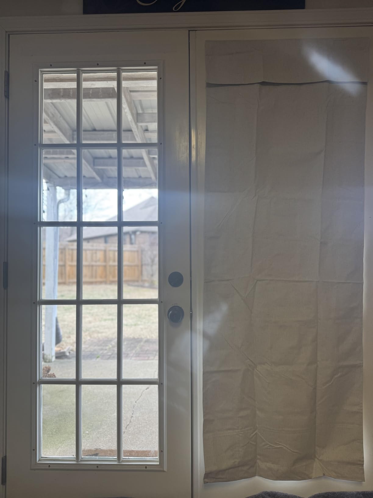 RYB HOME Blackout French Door Curtain, No Drill, W26 x L69, Black, 1 Panel customer photo 2