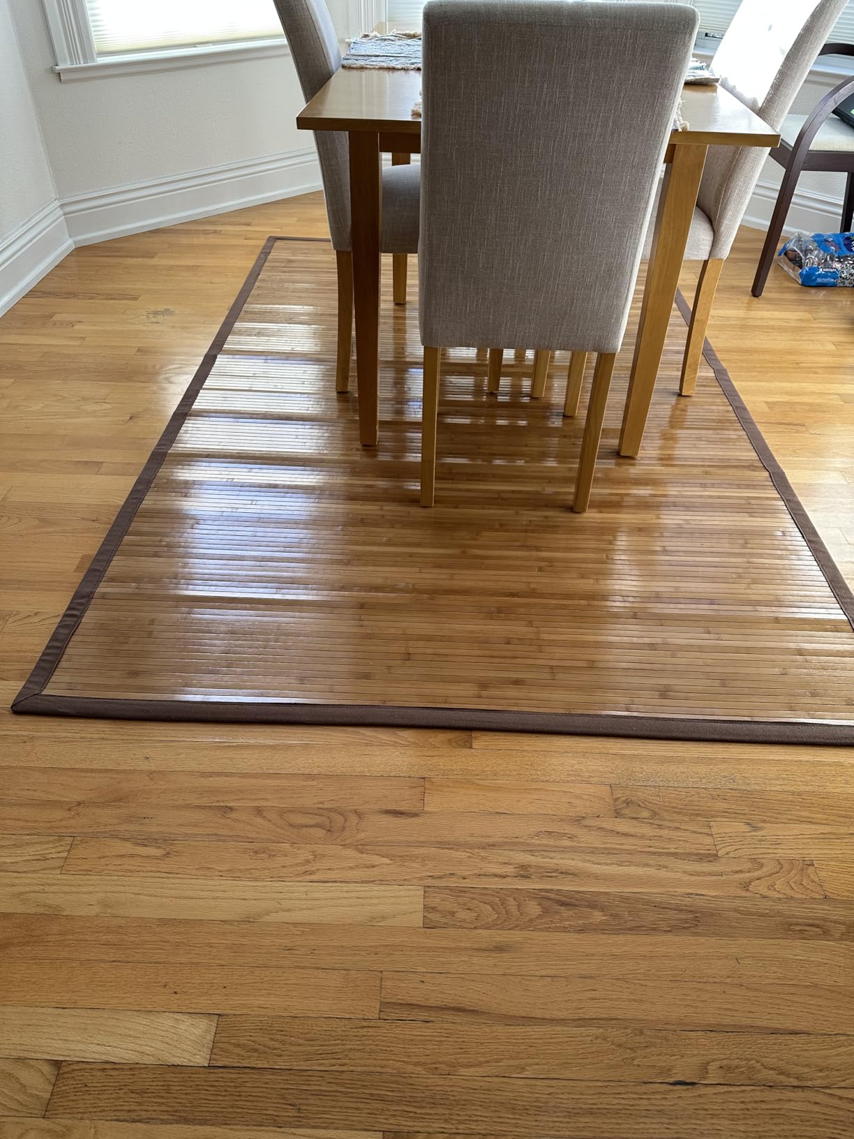 HAPPYGRILL Bamboo Area Rug, 5 x 8 Feet Floor Carpet, Floor Mat with Anti-Slip Backing, Easy Care,Indoor Roll-up Runner Rug for Bedroom, Living Room, Entryway customer photo 2