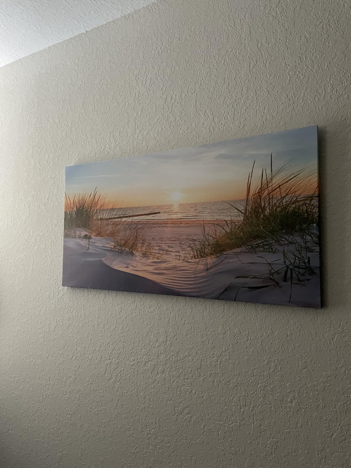 Canvas Wall Art For Living Room Super Large Size Wall Decor For Office Canvas Art Framed Pictures Artwork Blue Sun Beach Grass Ocean Landscape Paintings Bedroom Decor Seascape Draw Home Decorations customer photo 2