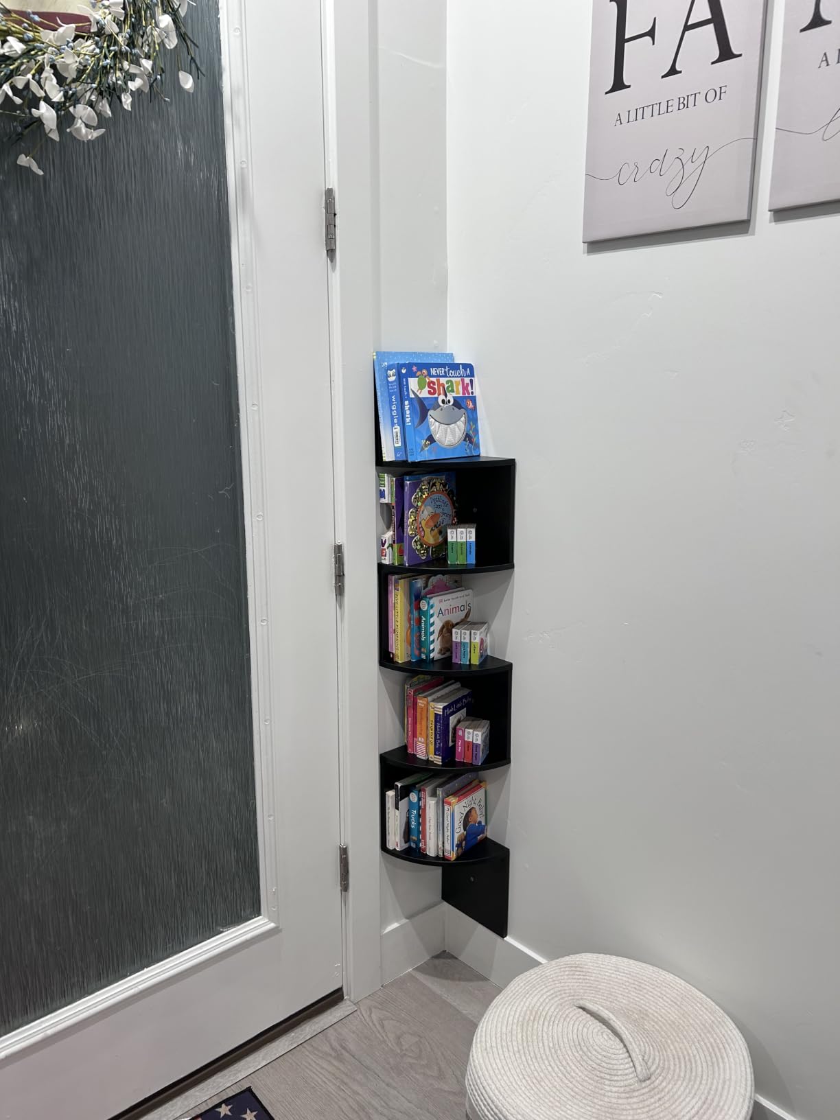 VASAGLE Corner Shelf Wall Mount, 5-Tier Floating Corner Bookshelf customer photo 1