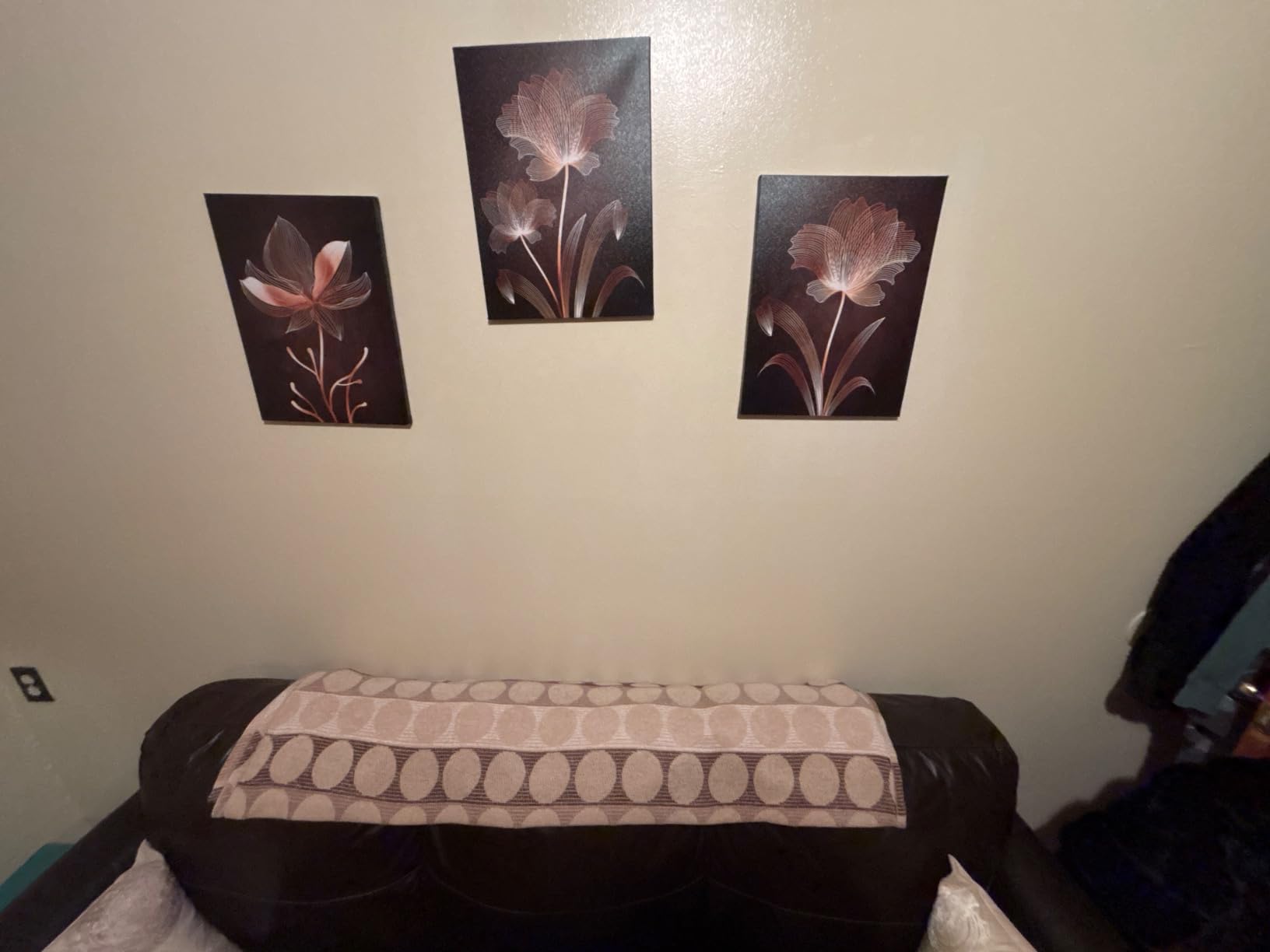 arteWOODS Abstract Wall Art Brown Flowers Canvas Pictures Contemporary Minimalism Abstract Flower Artwork for Bedroom Bathroom Living Room Wall Decor 12