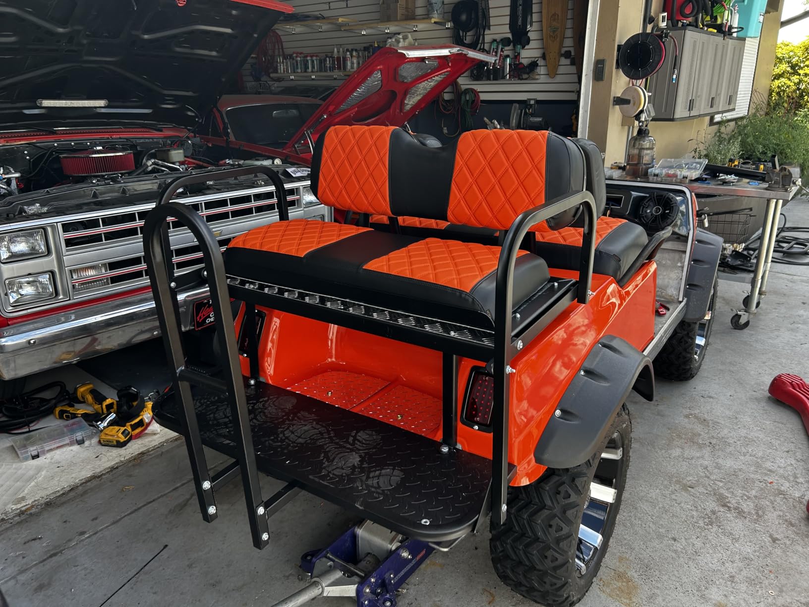 KUAFU Rear Flip Back Seat W/Grab Bar Compatible with Club Car DS (1982-2000.5) customer photo 2