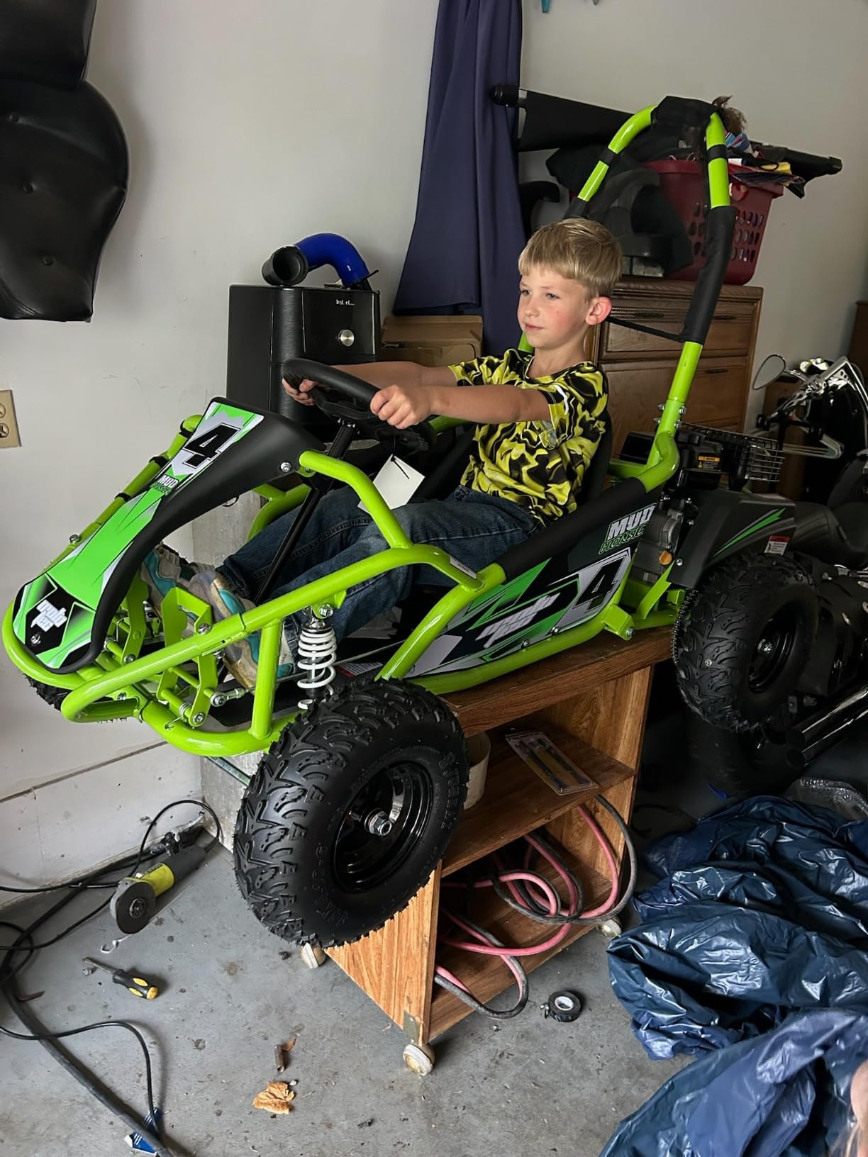 MotoTec Mud 98cc Go Kart Full Suspension Blue customer photo 1