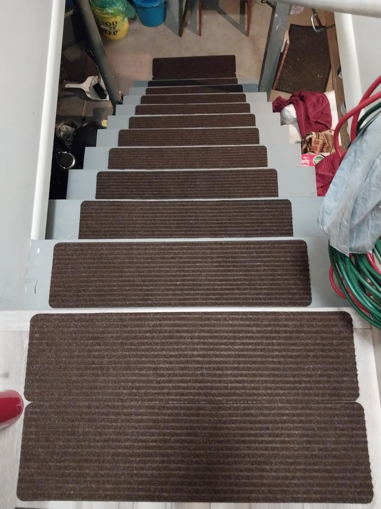 Carpet Stair Treads for Wooden Steps Non-Slip Indoor 16pcs 8x30inch Stair Treads Carpet Anti Slip for Dogs, Elders, Kids Stair Runners for Wooden Steps Stair Pads Mats Covers Pads, Black customer photo 1