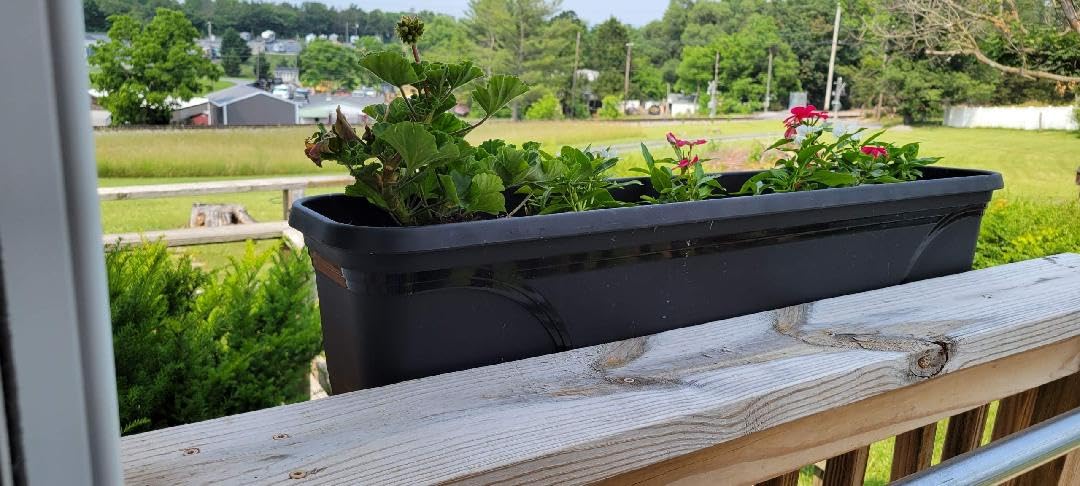 Southern Patio Rectangular Garden Box Planters, Black, 36 x 8 Inch, 2 Pack customer photo 1