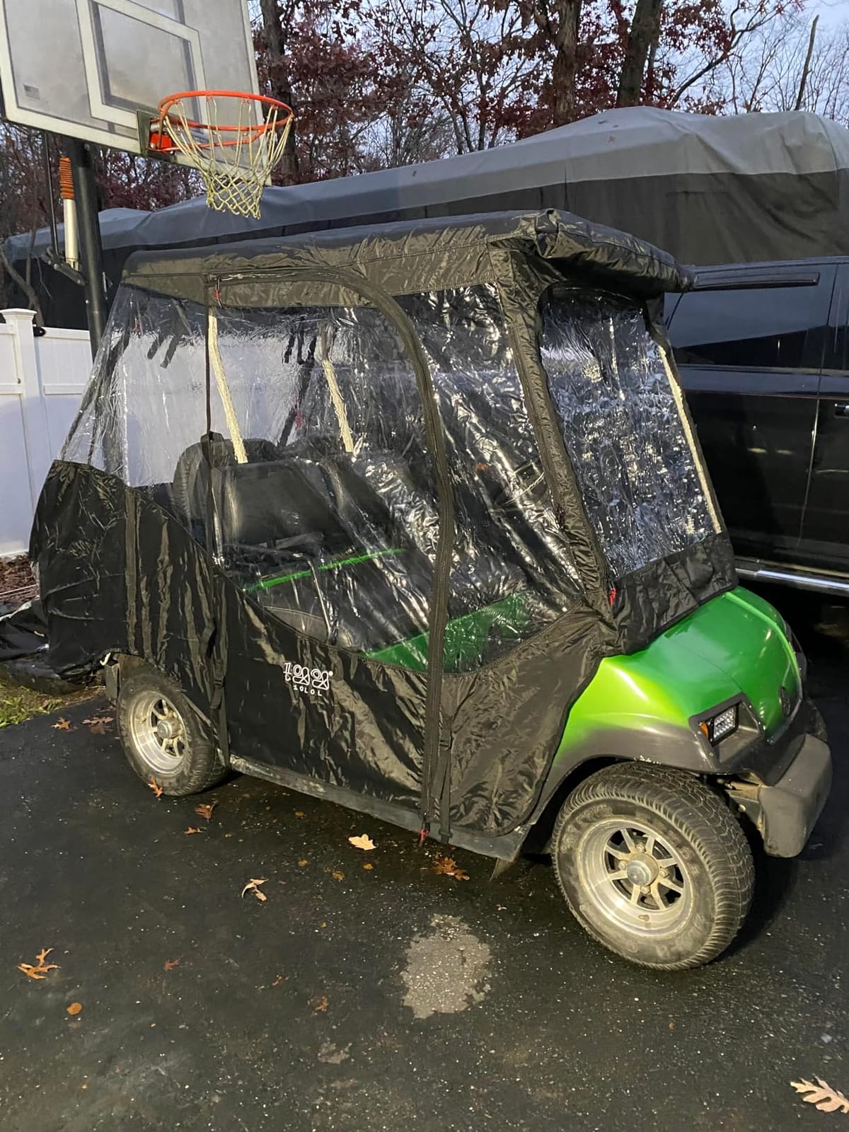 10L0L Golf Cart Enclosure for Club Car DS 1981-up 4 (2+2) Passenger Models | Waterproof 420D Oxford Rain Cover of Clear PVC Windows, Patented Mirror Openings & Rear Light Panels, Dual-Zipper Roll-Up Doors customer photo 2