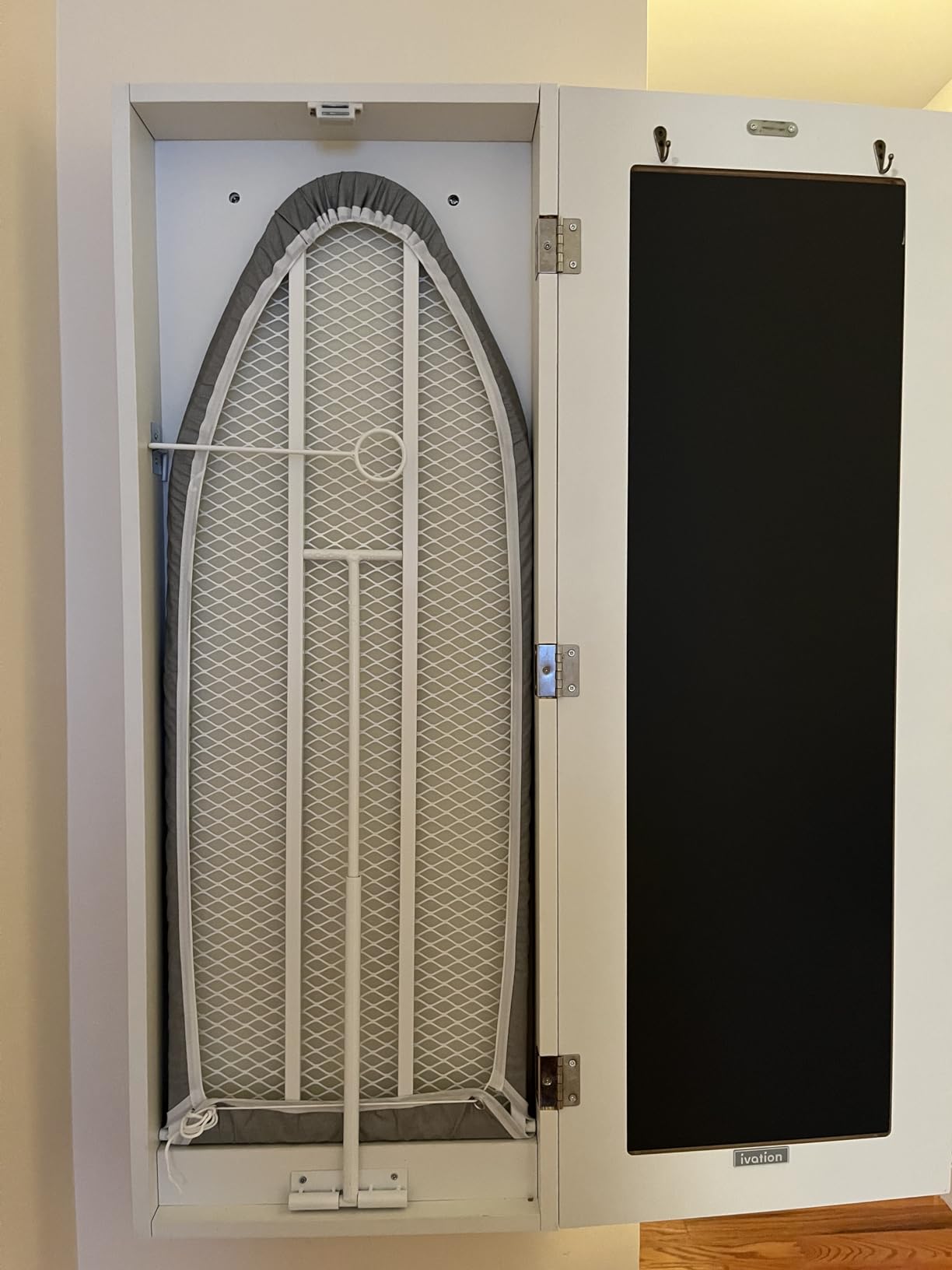 Ivation Wall Mount Ironing Board Cabinet W Mirror, Fold Down, Wall Mounted customer photo 1