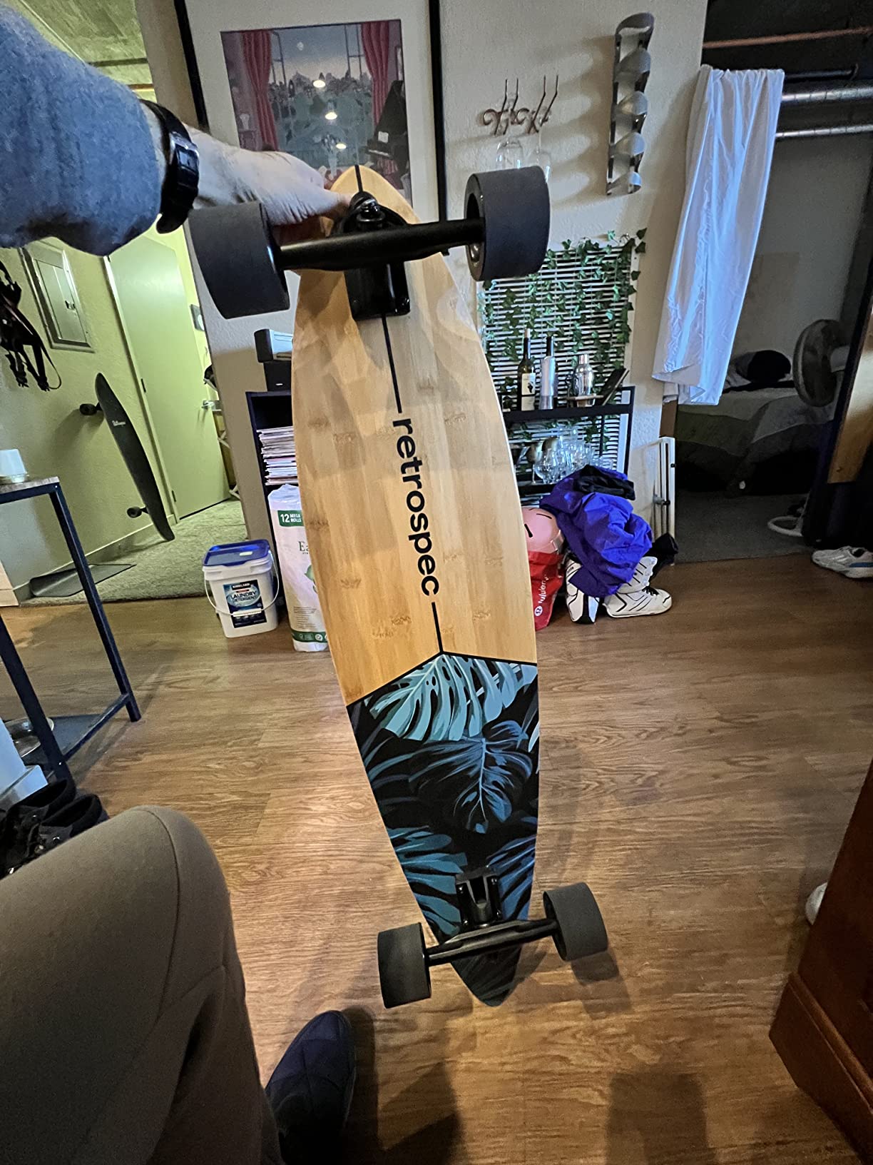 Retrospec Zed Pintail & Cruiser Longboard Adult Skateboard - 44in Bamboo & Canadian Maple Deck with ABEC-7 Bearings, 70mm PU Wheels for Commuting & Carving customer photo 2